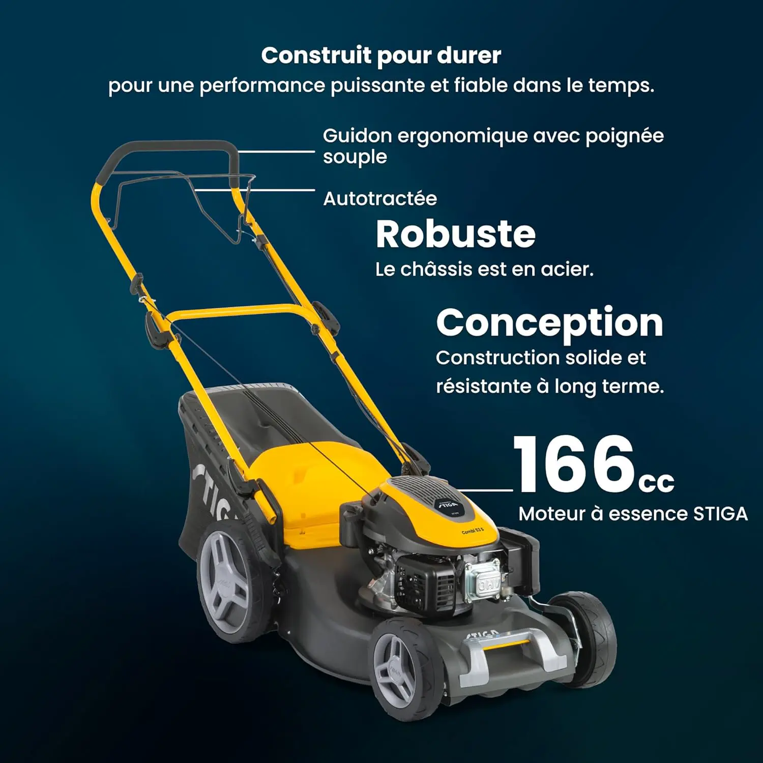 Tondeuse autoportée en acier vue 2