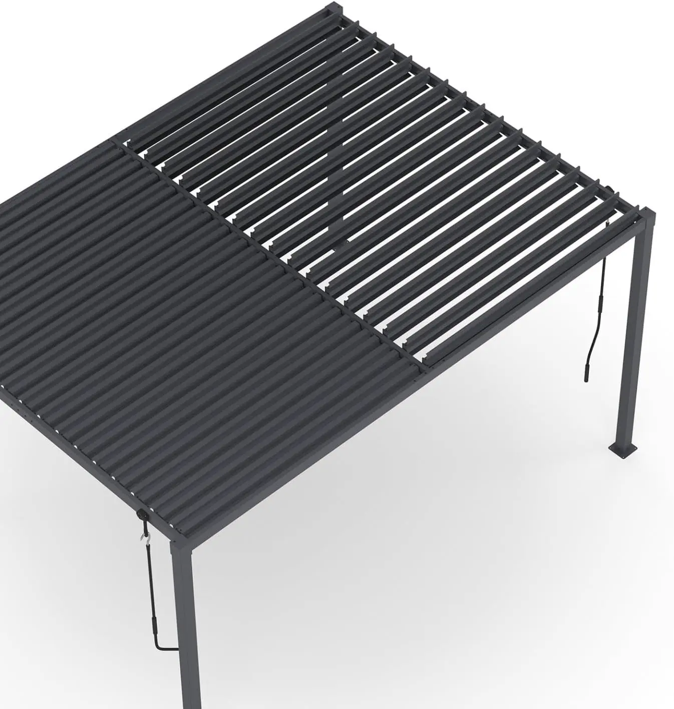 Pergola en acier gris/anthracite 20,5 x 3,5 cm vue 3