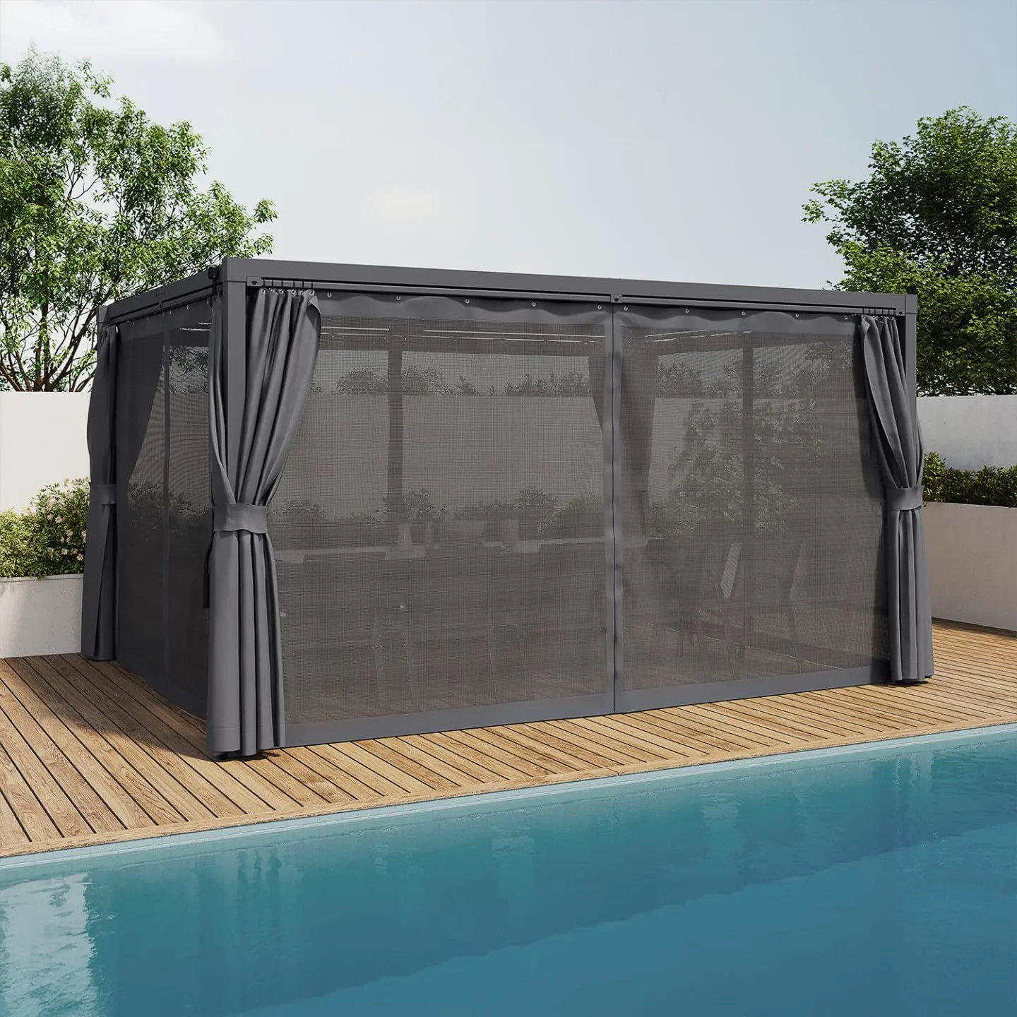 Pergola en acier gris/anthracite 20,5 x 3,5 cm vue 4