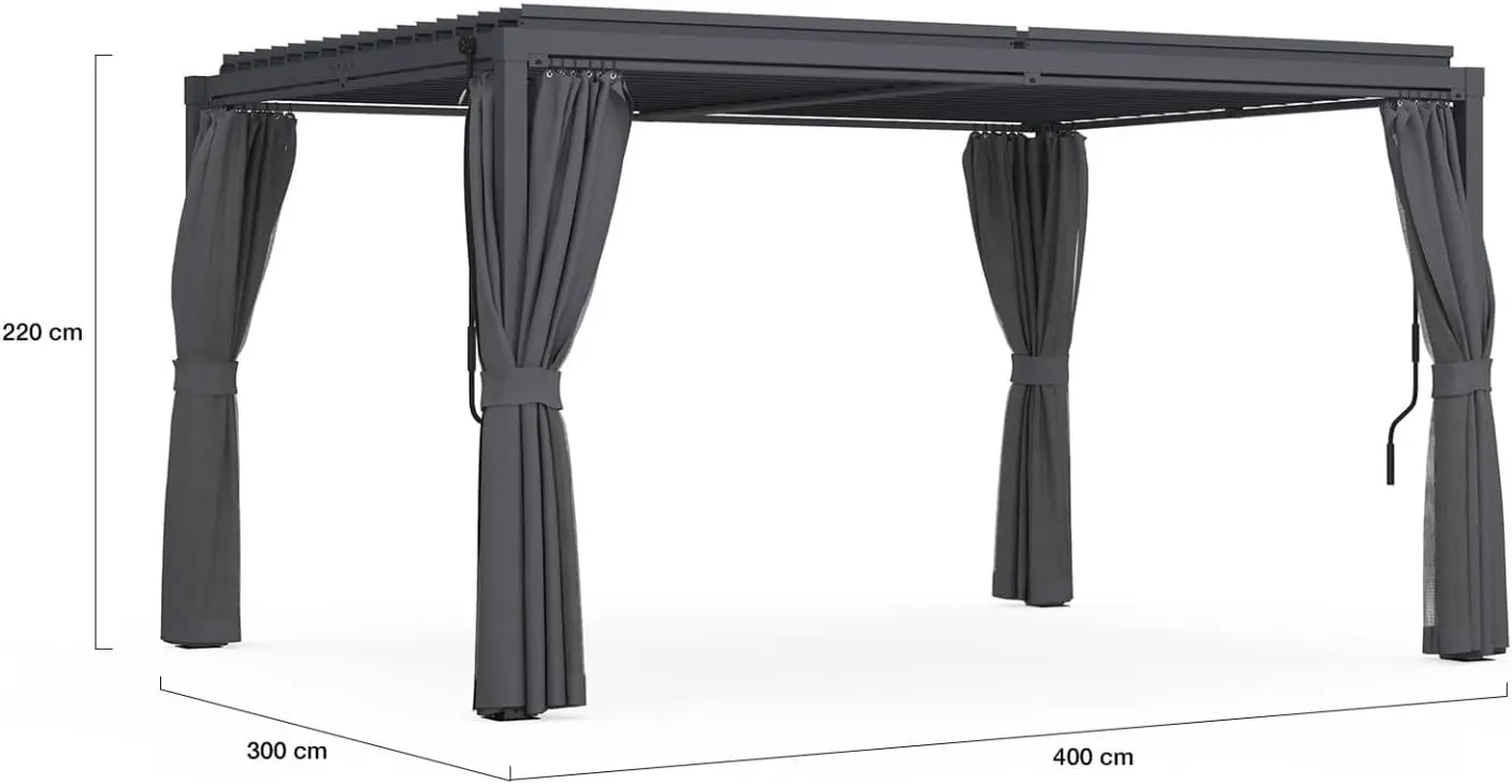 Pergola en acier gris/anthracite 20,5 x 3,5 cm vue 5