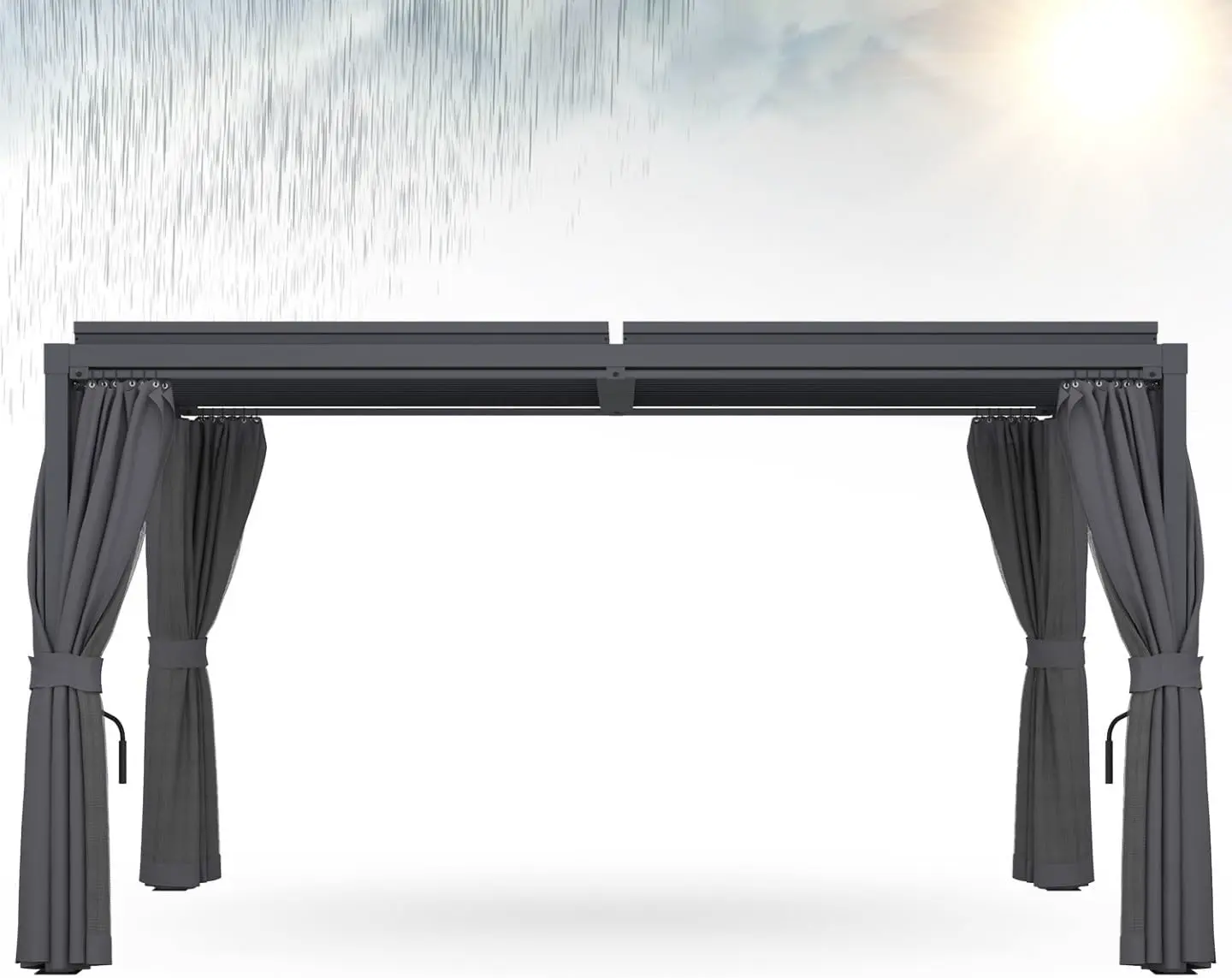 Pergola en acier gris/anthracite 20,5 x 3,5 cm vue 7