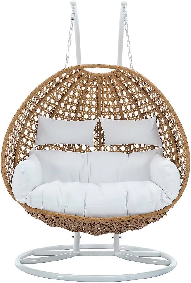 Fauteuils suspendus 2 places en résine blanc 116 x 75 cm vue 2
