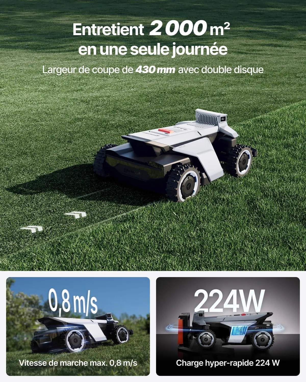 Robot tondeuse gris 000 m² vue 4