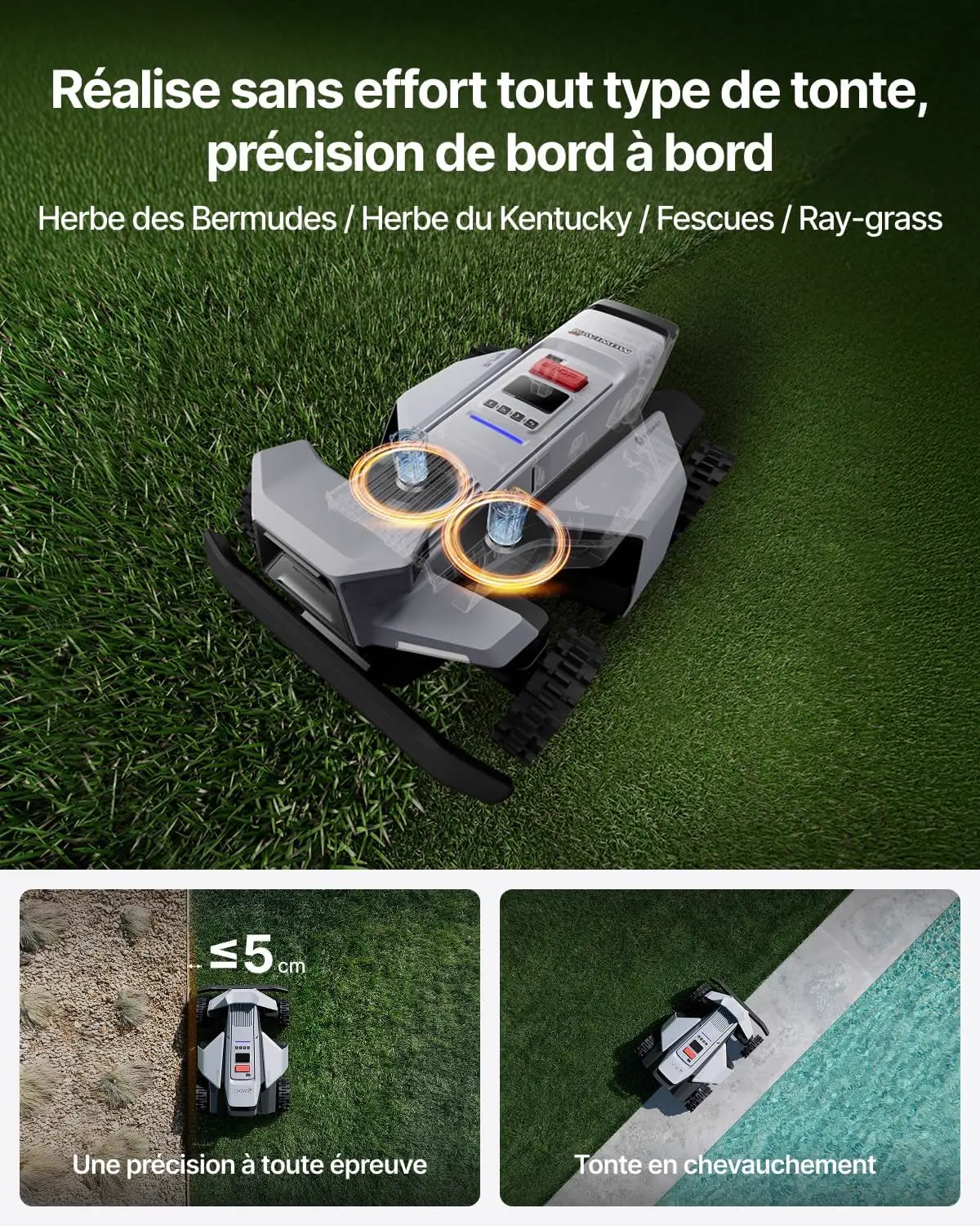 Robot tondeuse gris 000 m² vue 5