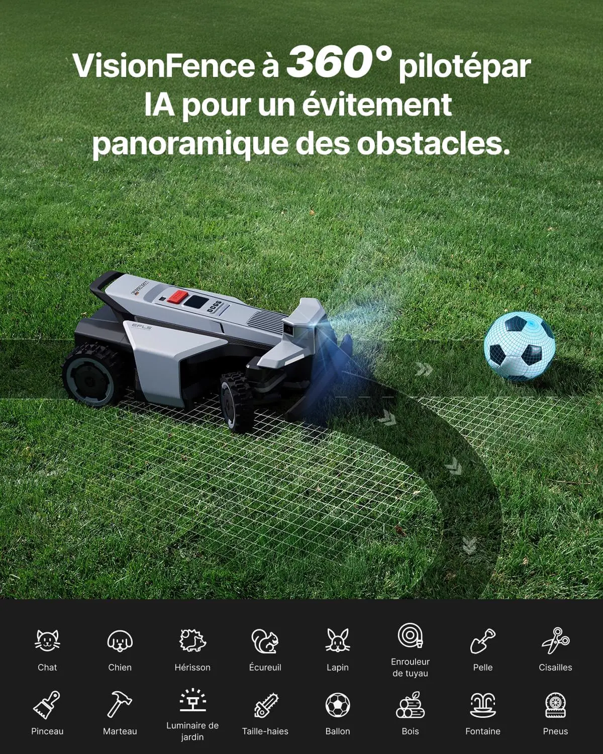 Robot tondeuse gris 000 m² vue 8