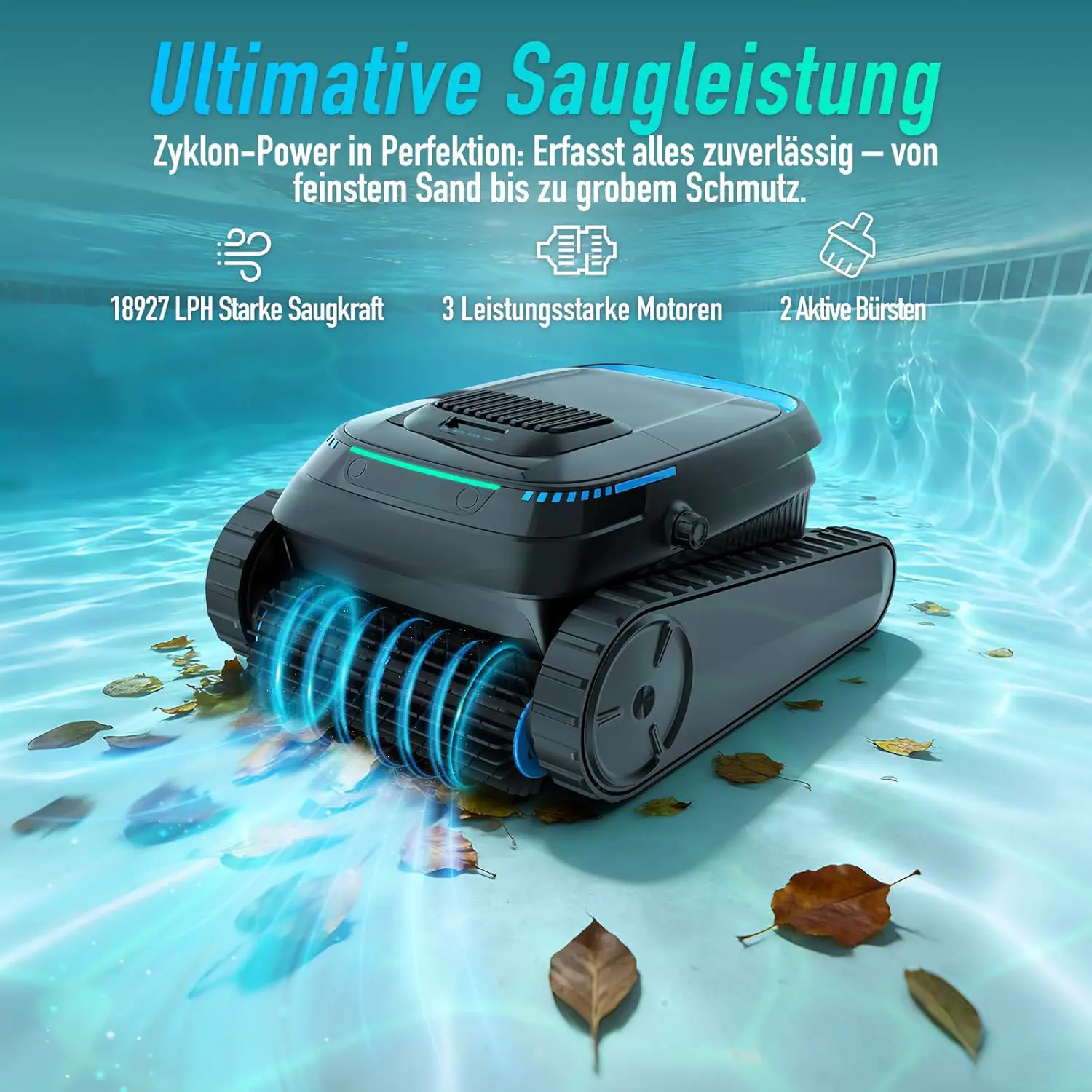 Robot piscine sable 170 m² vue 2