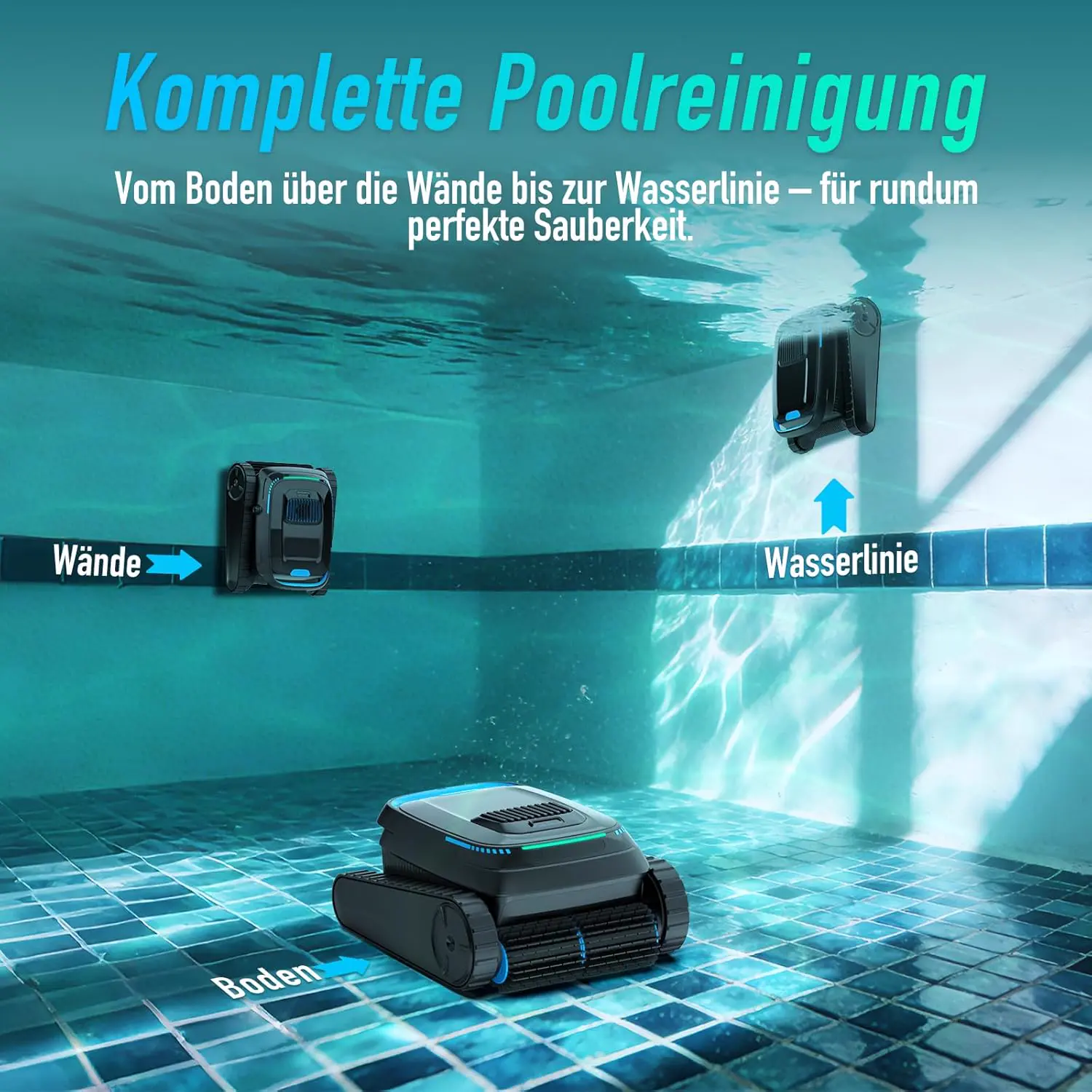 Robot piscine sable 170 m² vue 3