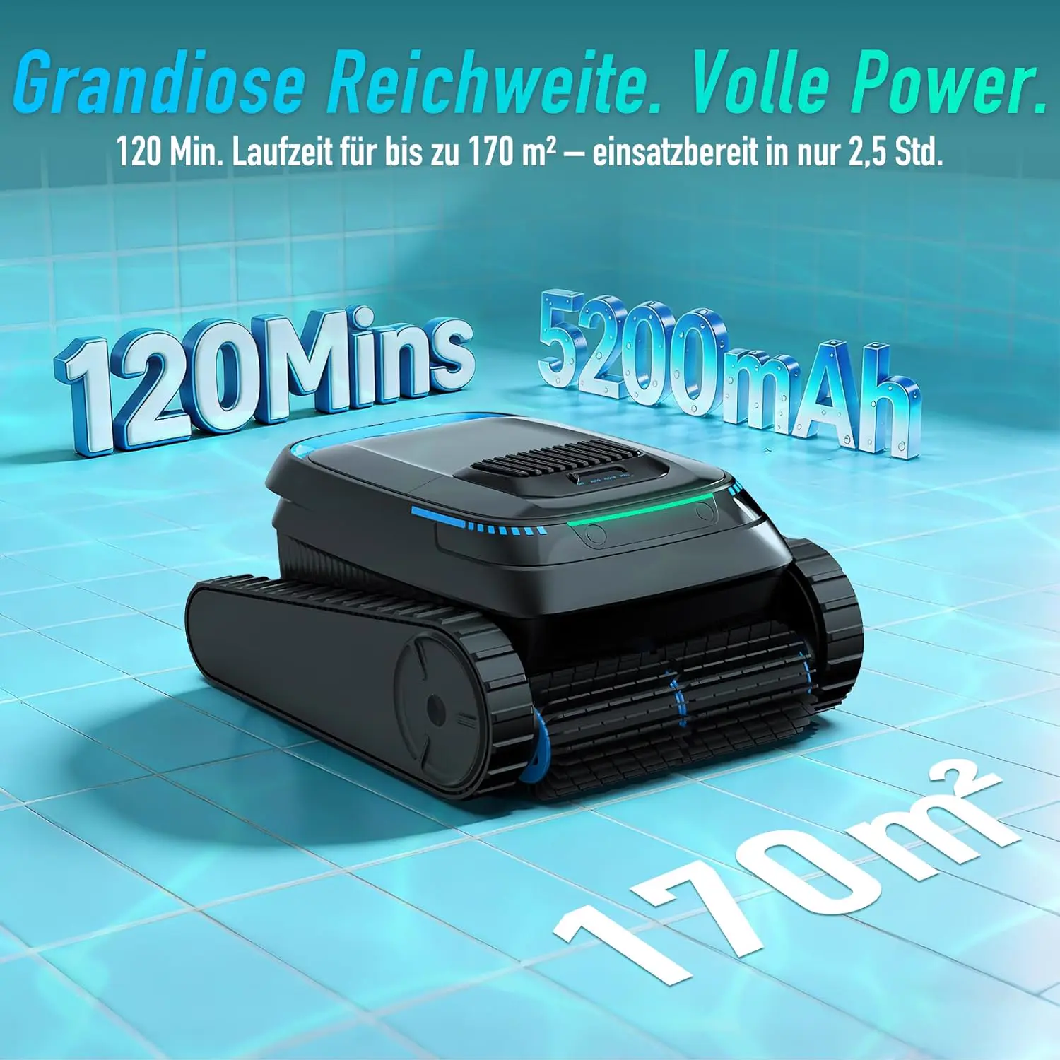 Robot piscine sable 170 m² vue 7