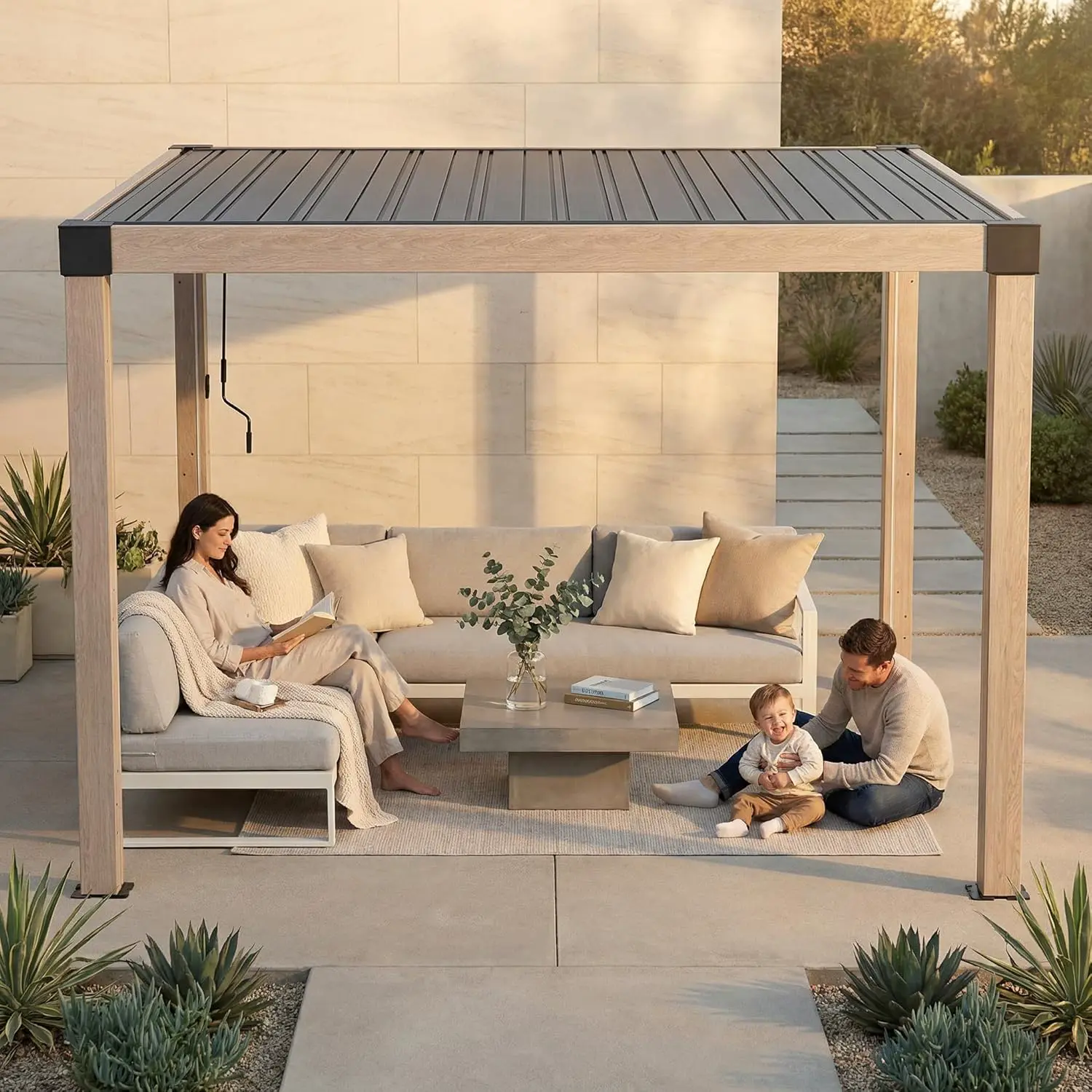 Pergola en aluminium 3x3m vue 7