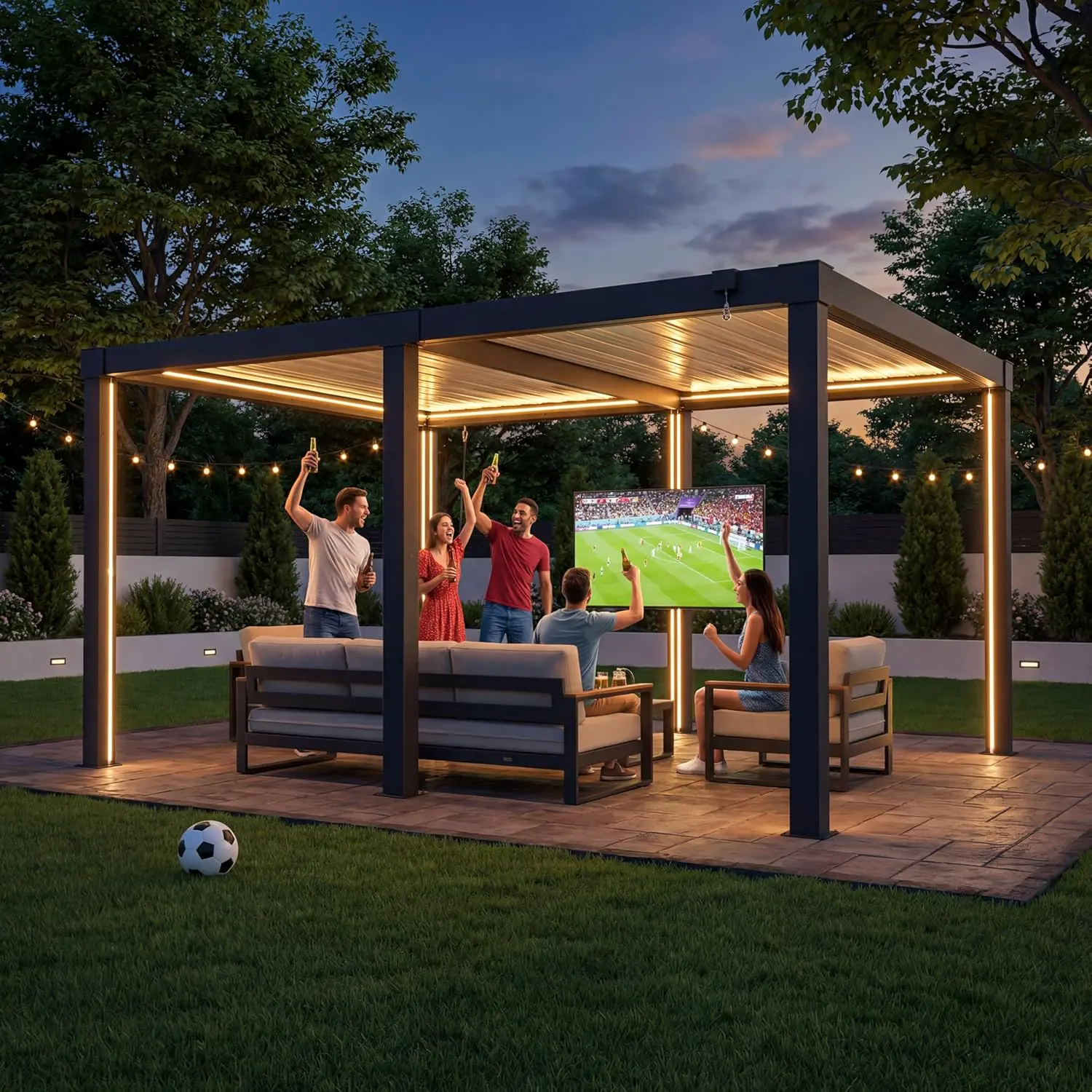 Pergola en aluminium 4x3 m vue 2