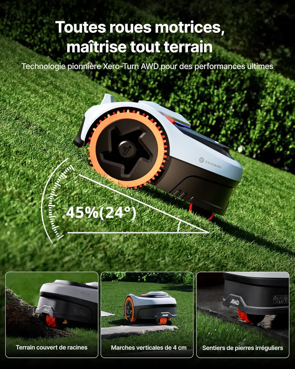 Robot tondeuse gris 500 m² vue 2