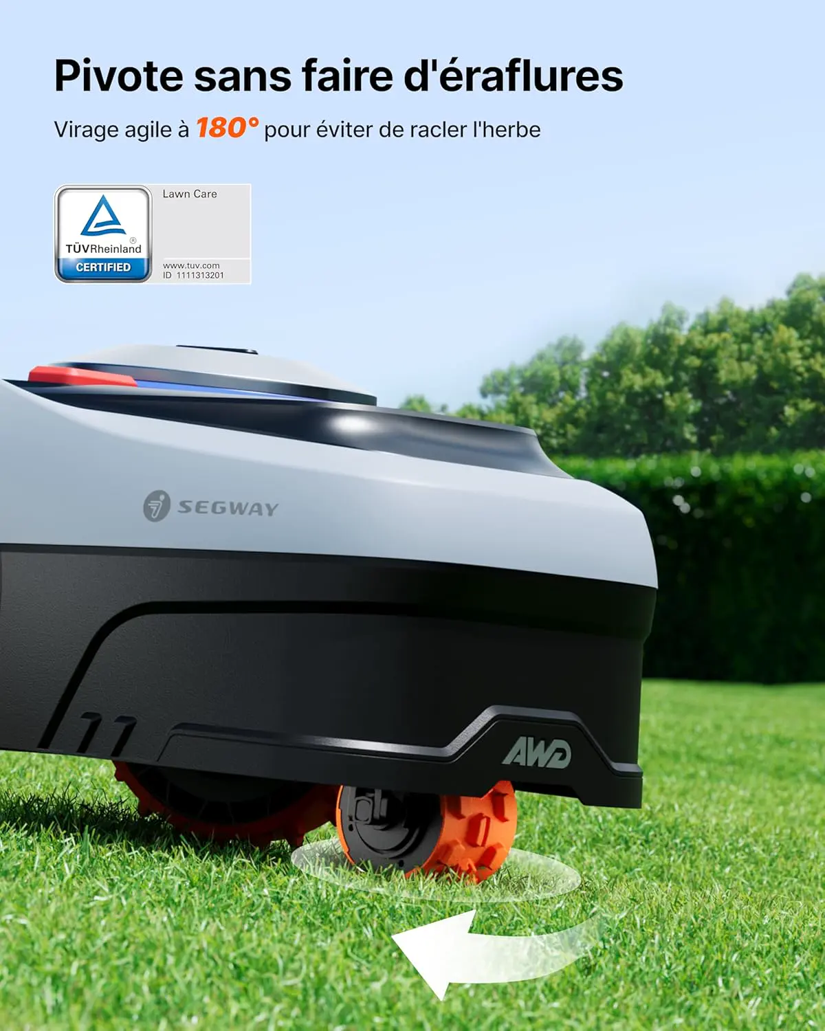 Robot tondeuse gris 500 m² vue 3