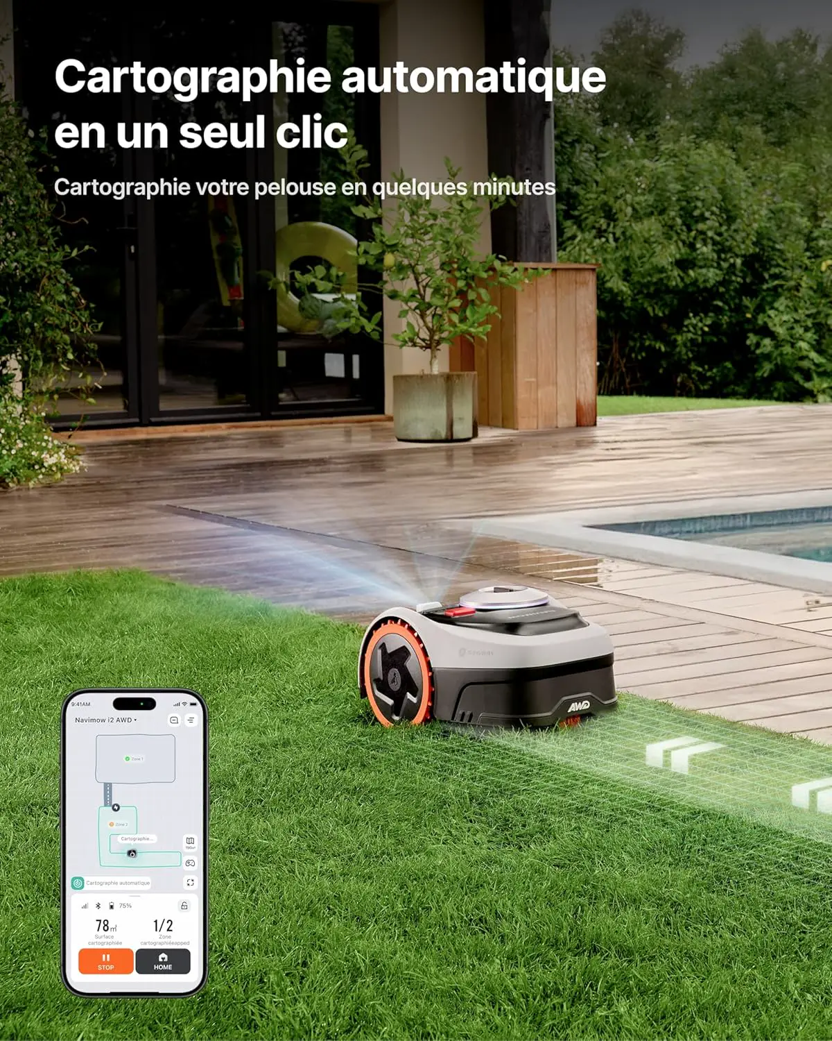 Robot tondeuse gris 500 m² vue 5