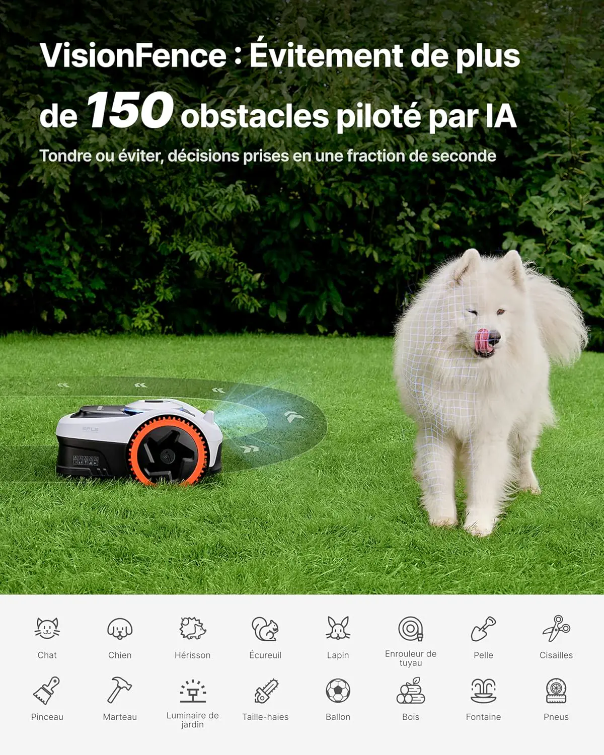 Robot tondeuse gris 500 m² vue 7