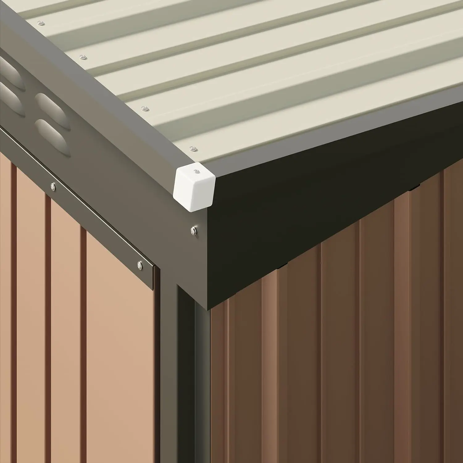 Abri de jardin en métal en métal marron 162 × 95 cm vue 4