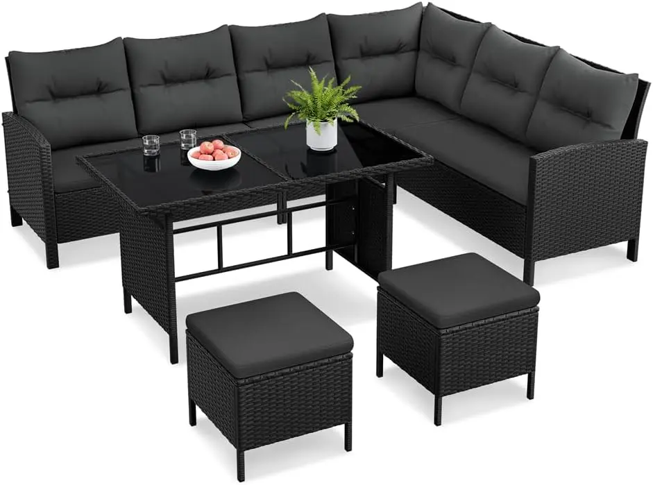 Yaheetech Ensemble Salon de Jardin en polyrotin Lot de Mobilier 4