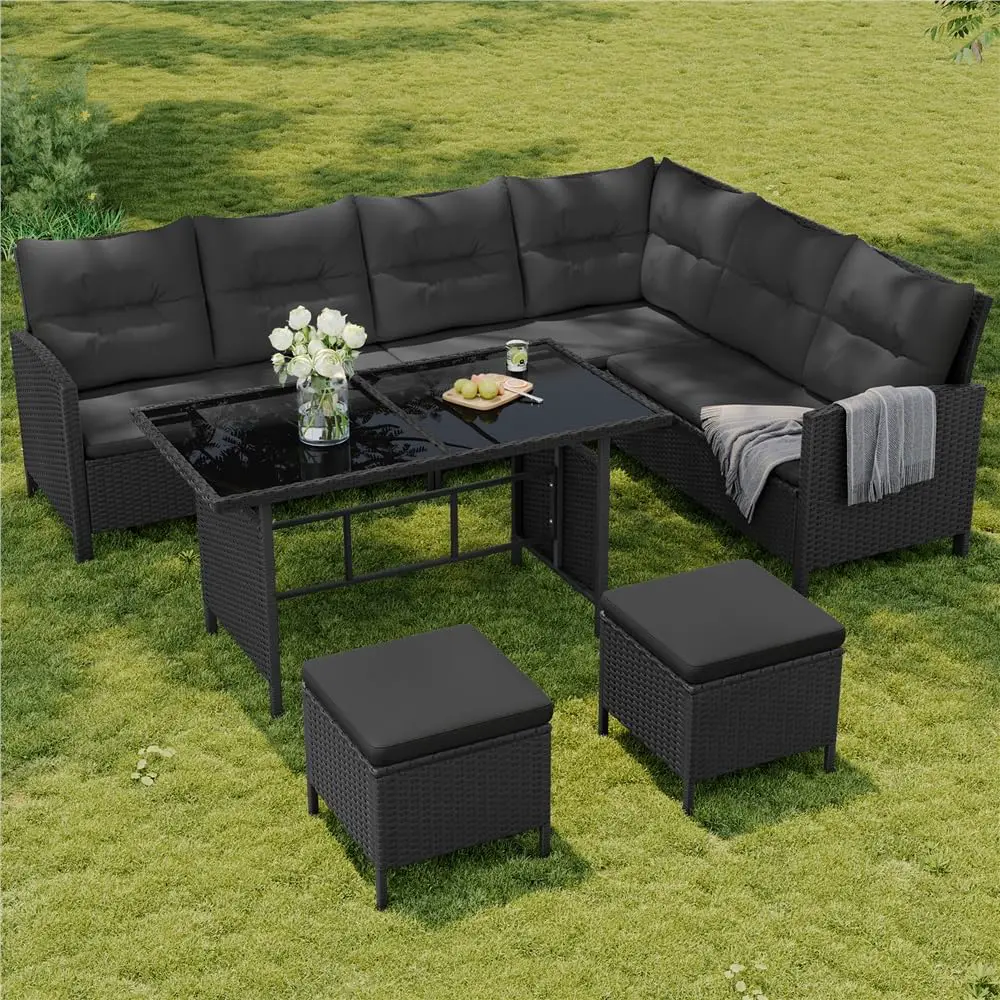 Salon de jardin en rotin vue 4