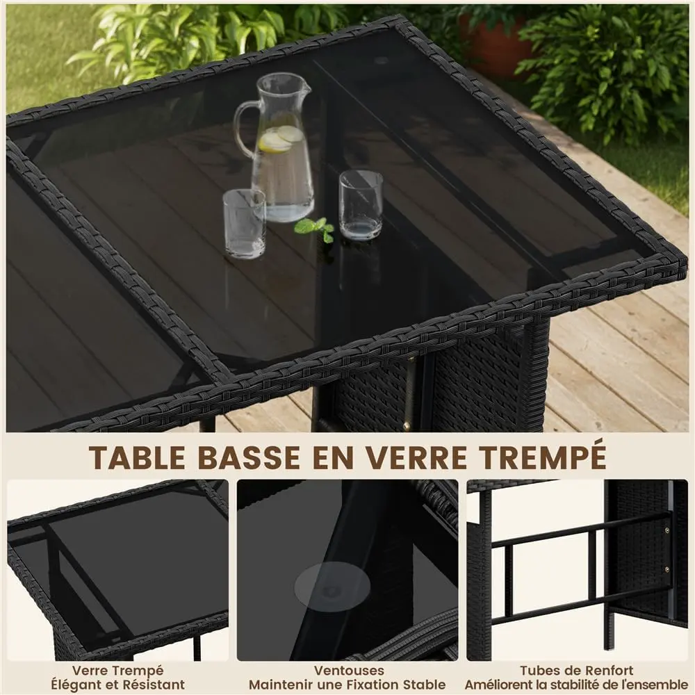 Salon de jardin en rotin vue 7