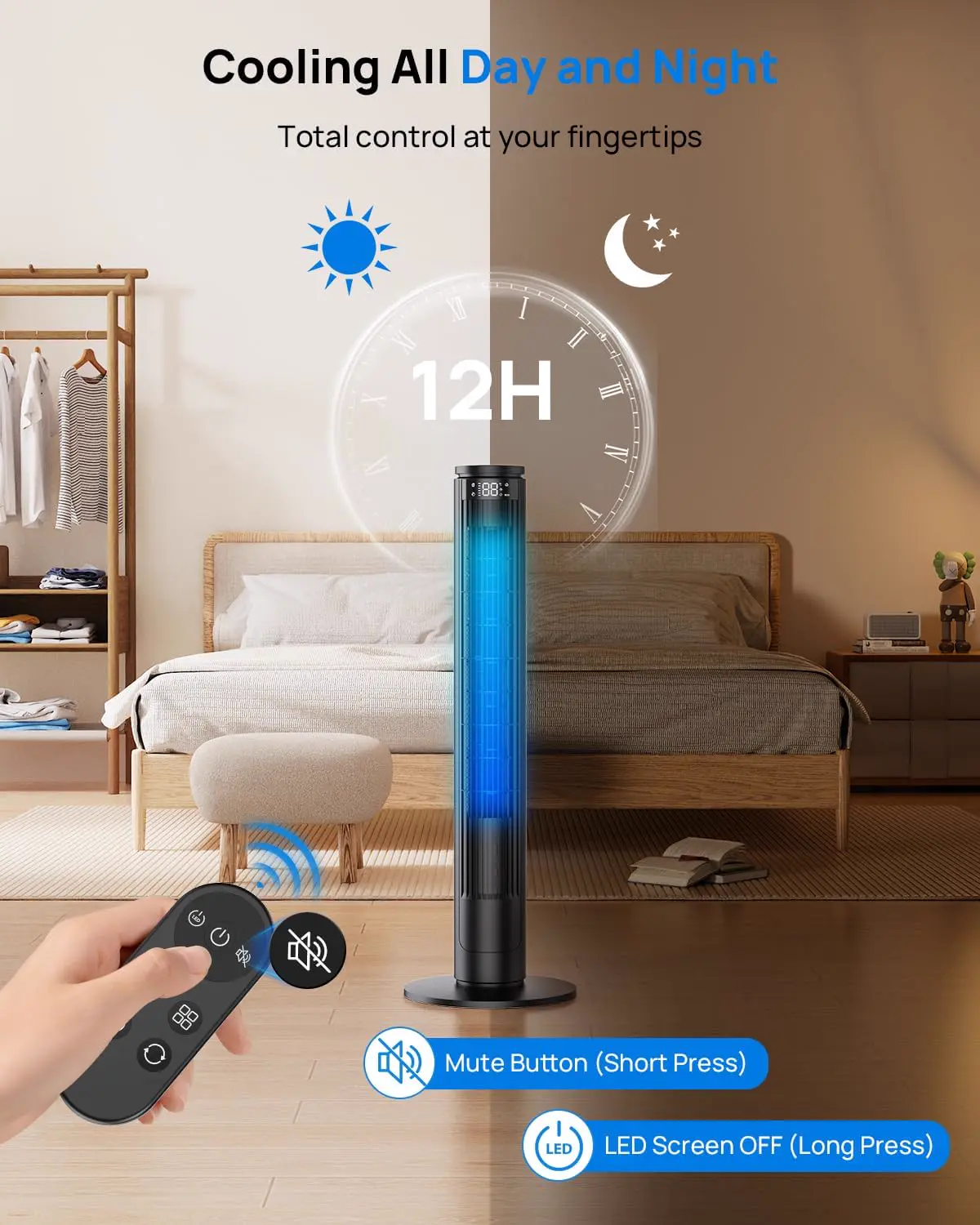 Ventilateur noir 30 × 30 cm vue 6