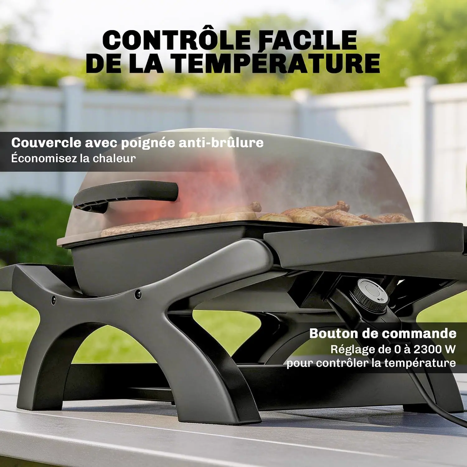 Barbecue électrique noir 22,86 x 35,56 cm vue 3
