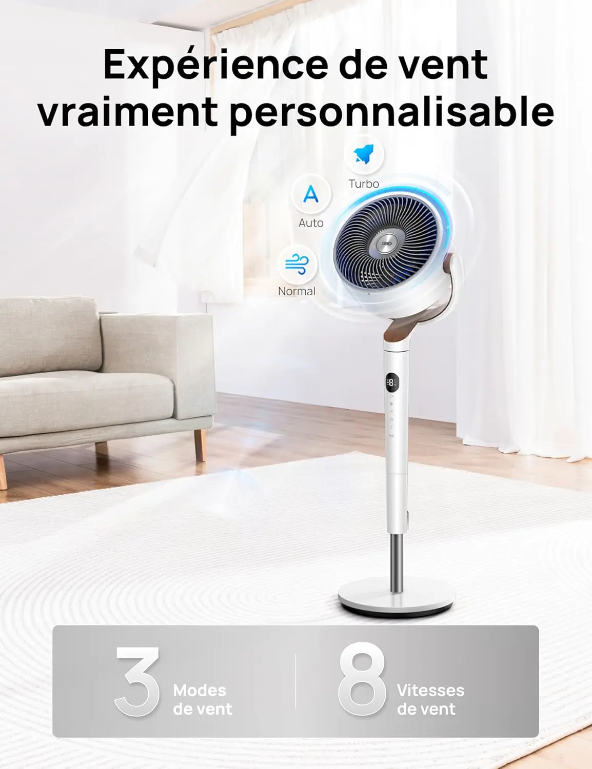 Ventilateur blanc vue 6