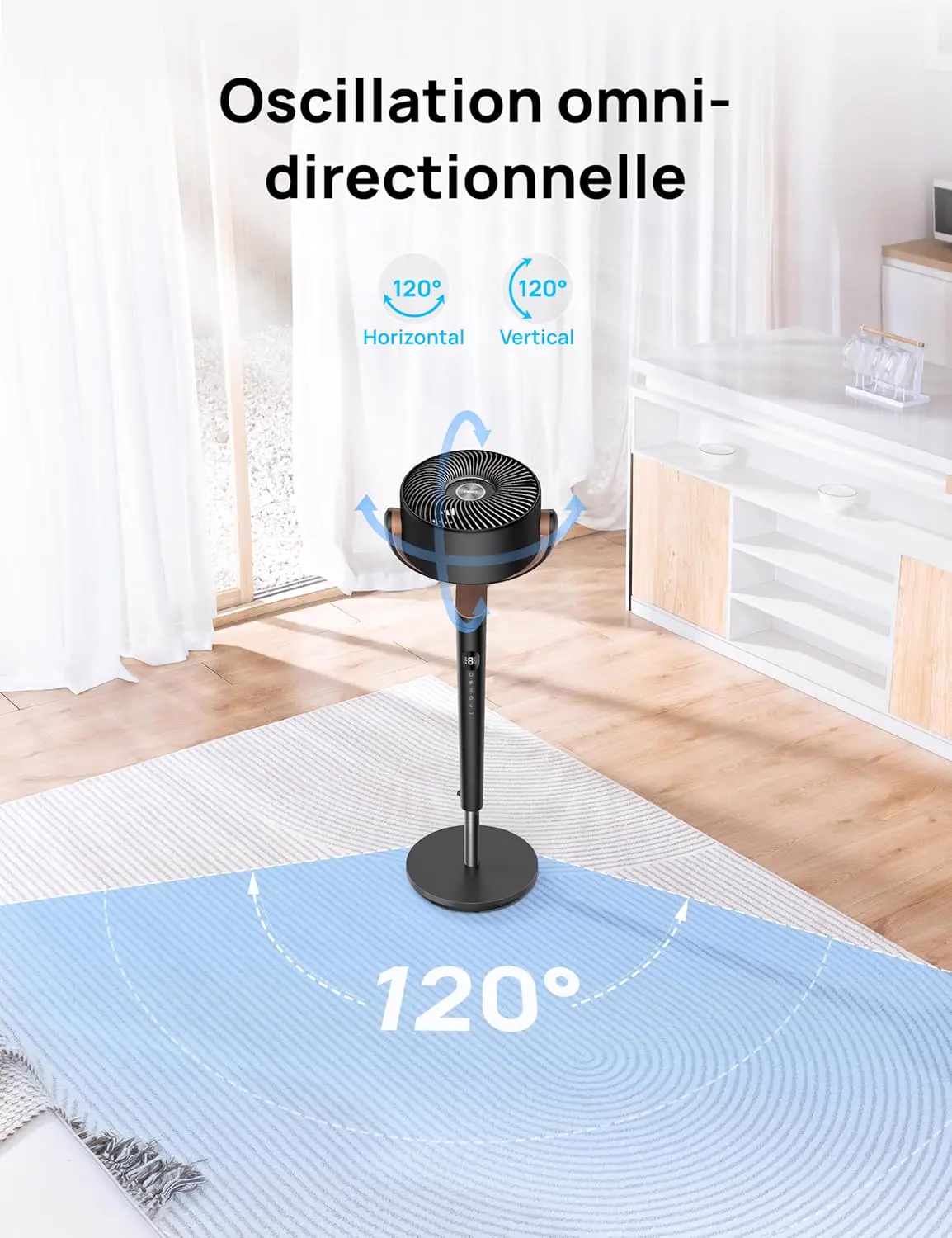 Ventilateur DREO ventilateur sur pied silencieux 20 dB avec os… vue 4