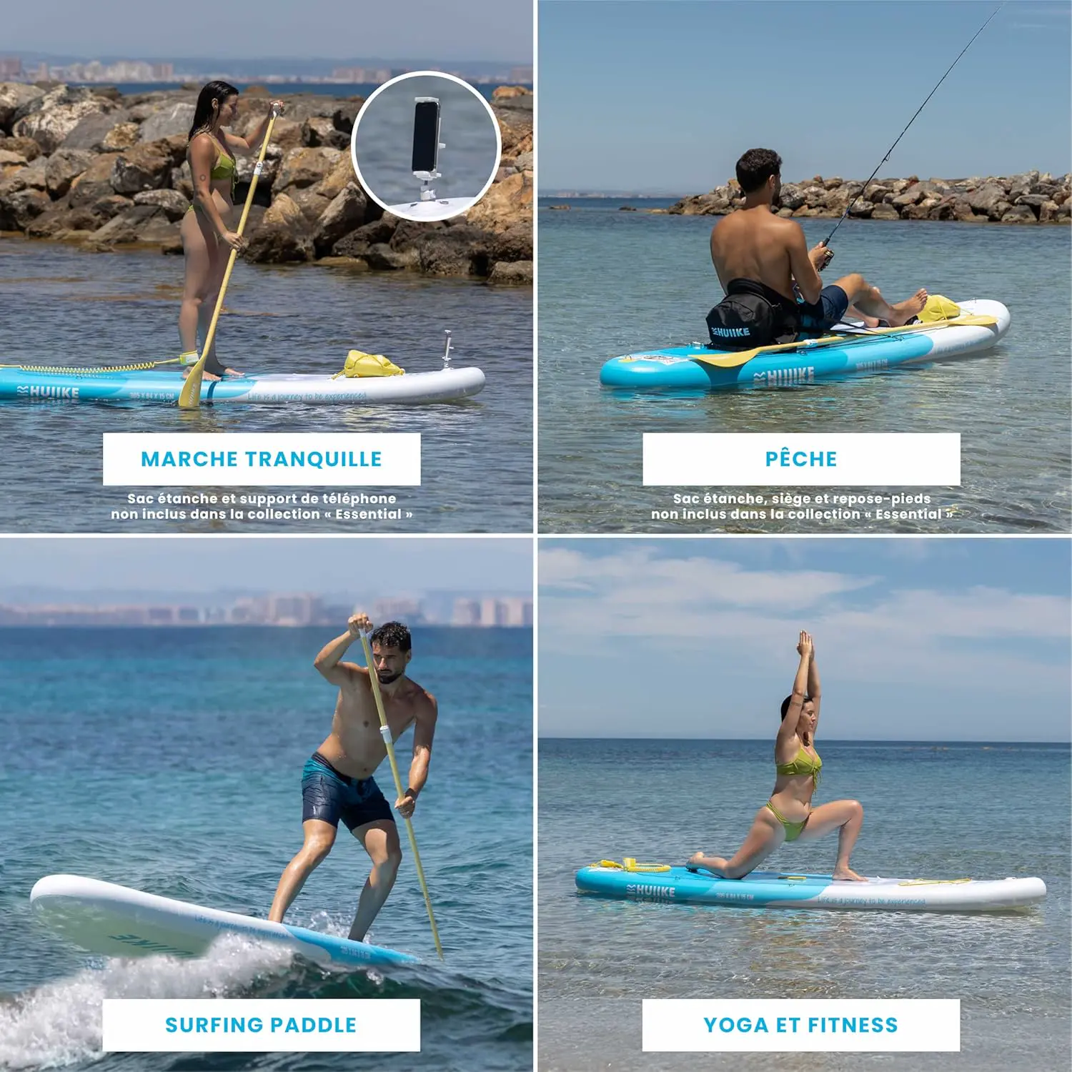 Paddle gonflable en aluminium naturel 84x15 cm vue 5