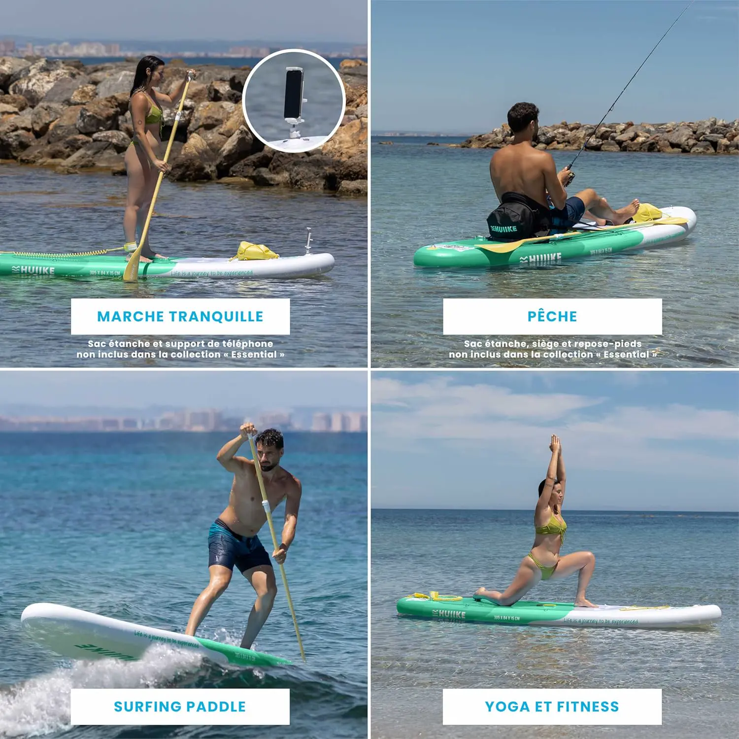 Paddle gonflable en aluminium naturel 84x15 cm vue 5