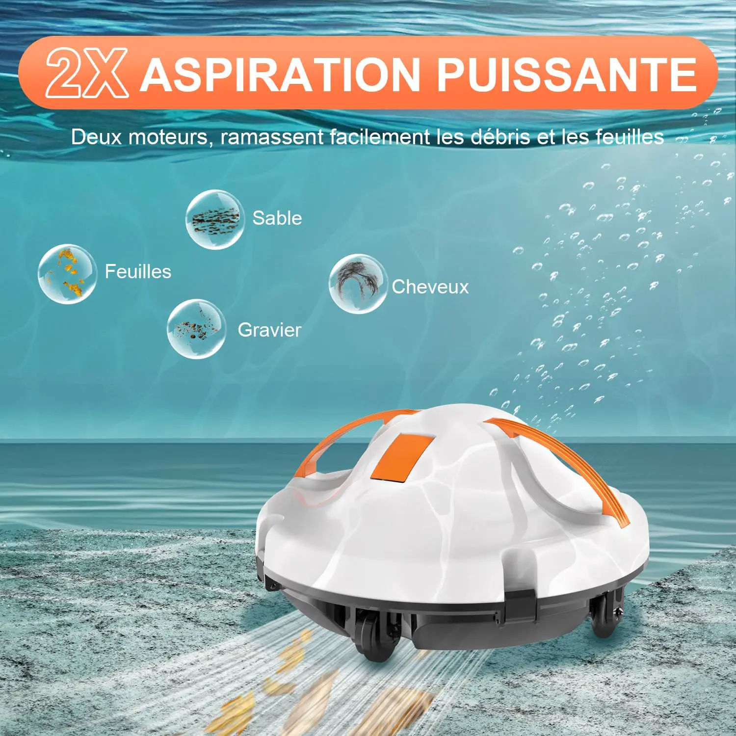 Robot piscine 102 m² vue 3