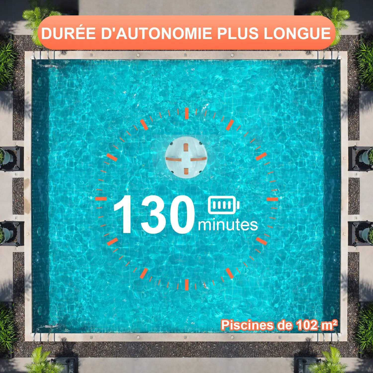 Robot piscine 102 m² vue 4