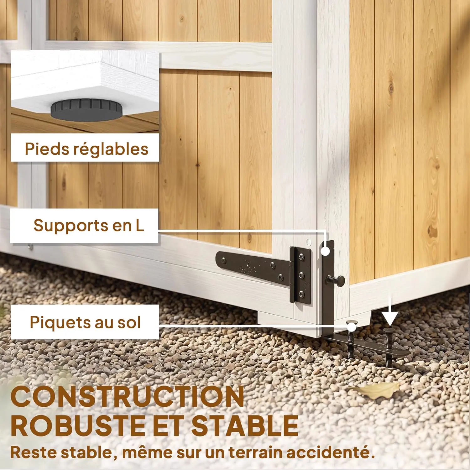 Abri de jardin en bois en bois blanc 0,43 m² vue 6