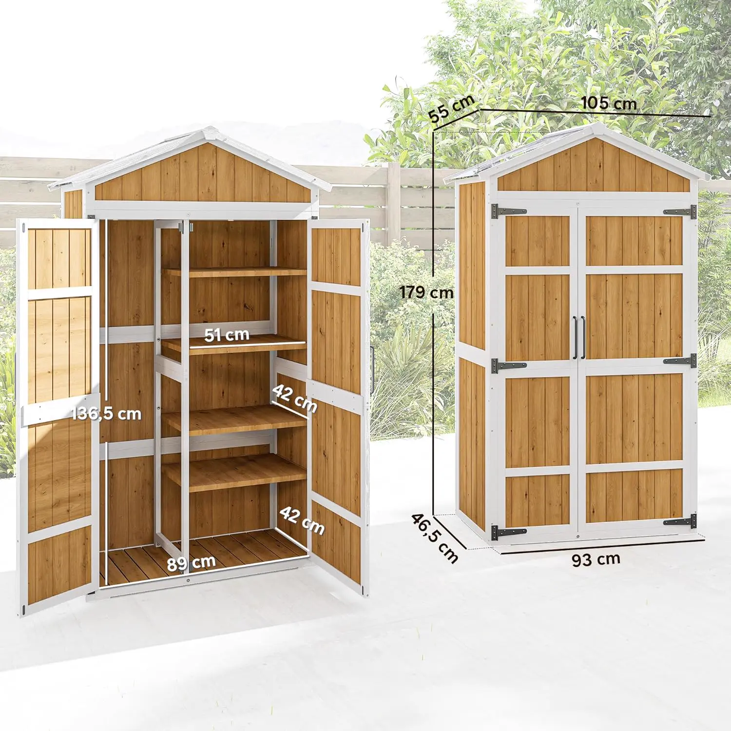 Abri de jardin en bois en bois blanc 0,43 m² vue 7