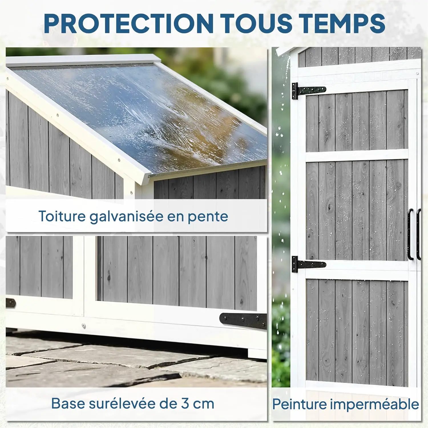 Abri de jardin en bois en métal gris 0,43 m² vue 5