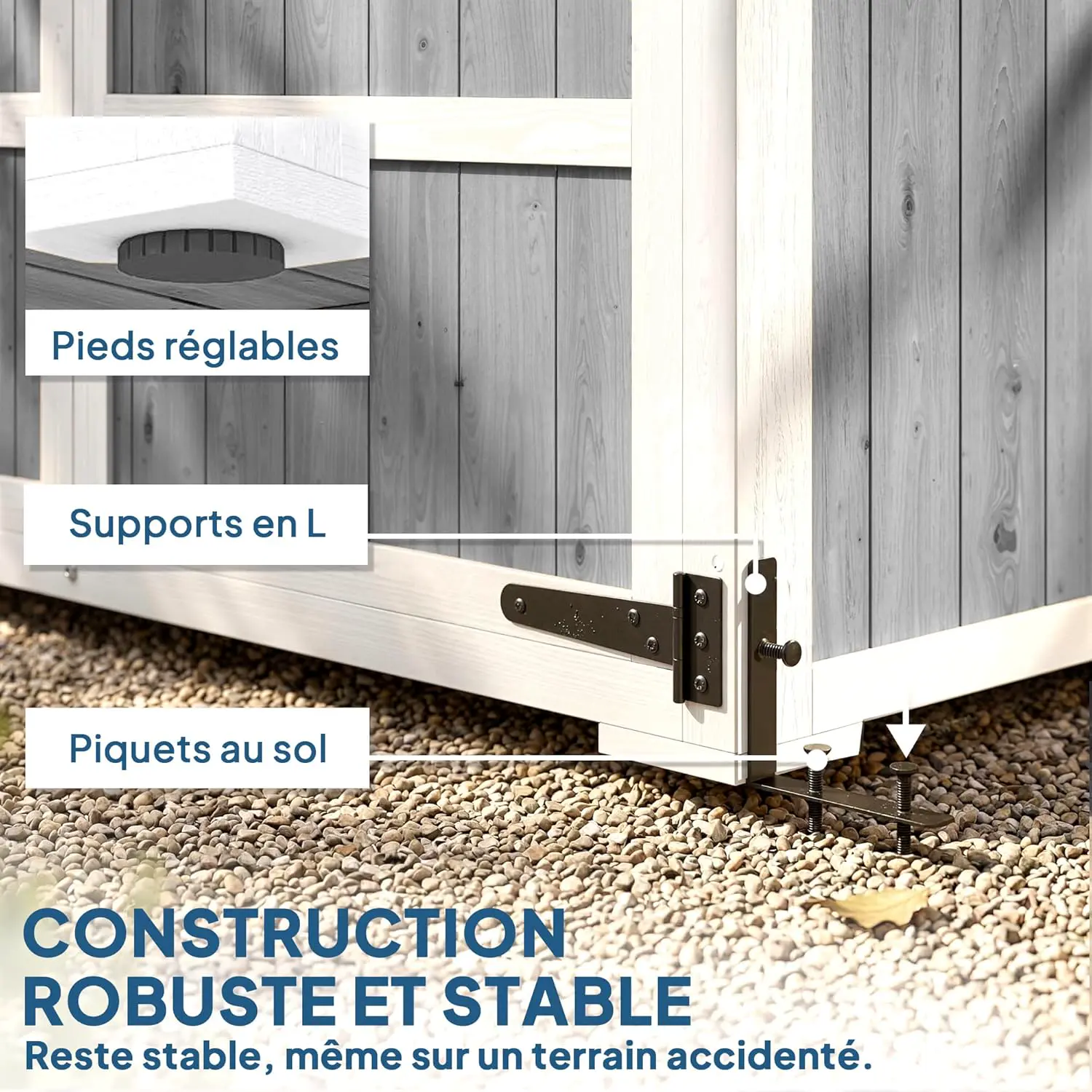 Abri de jardin en bois en métal gris 0,43 m² vue 6