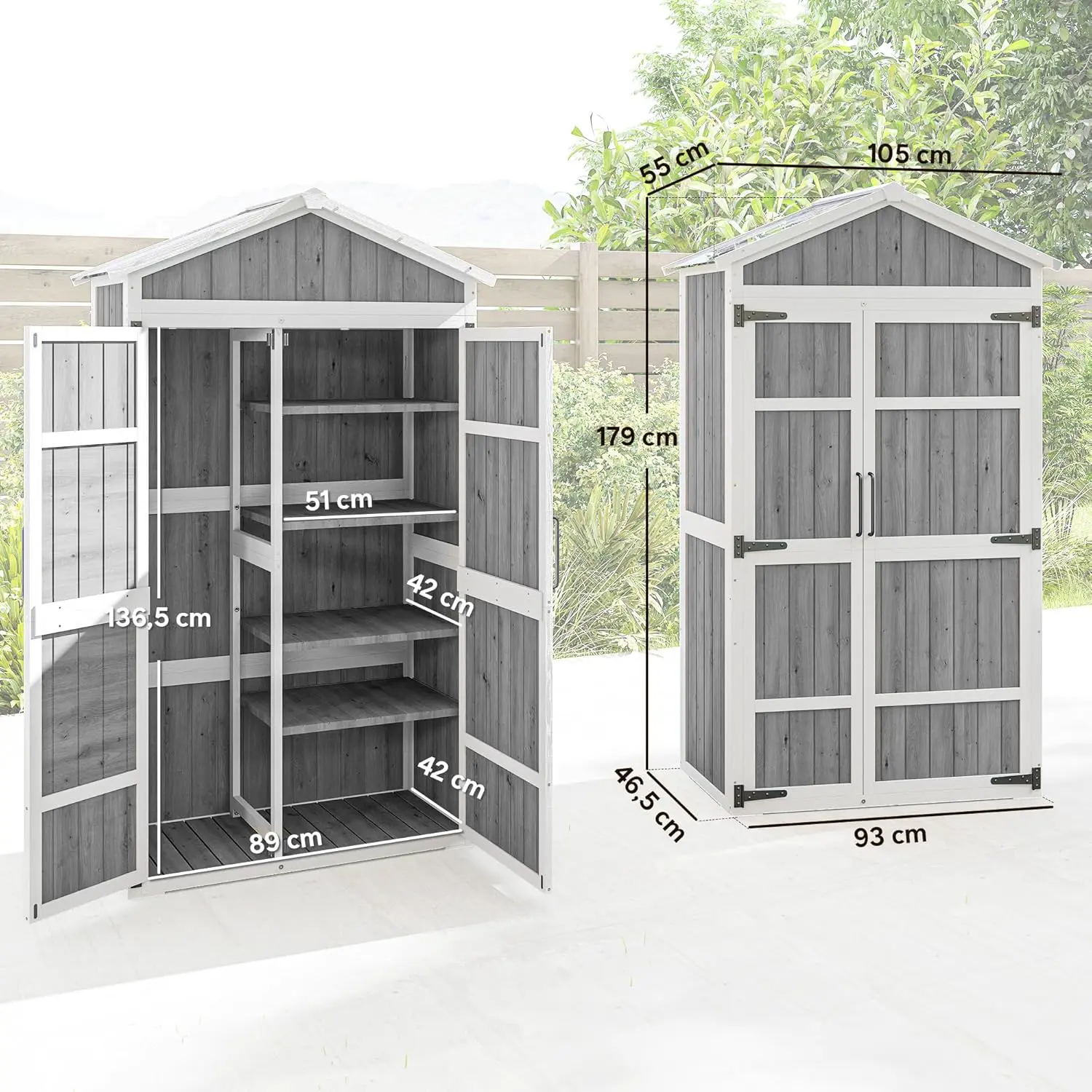 Abri de jardin en bois en métal gris 0,43 m² vue 7
