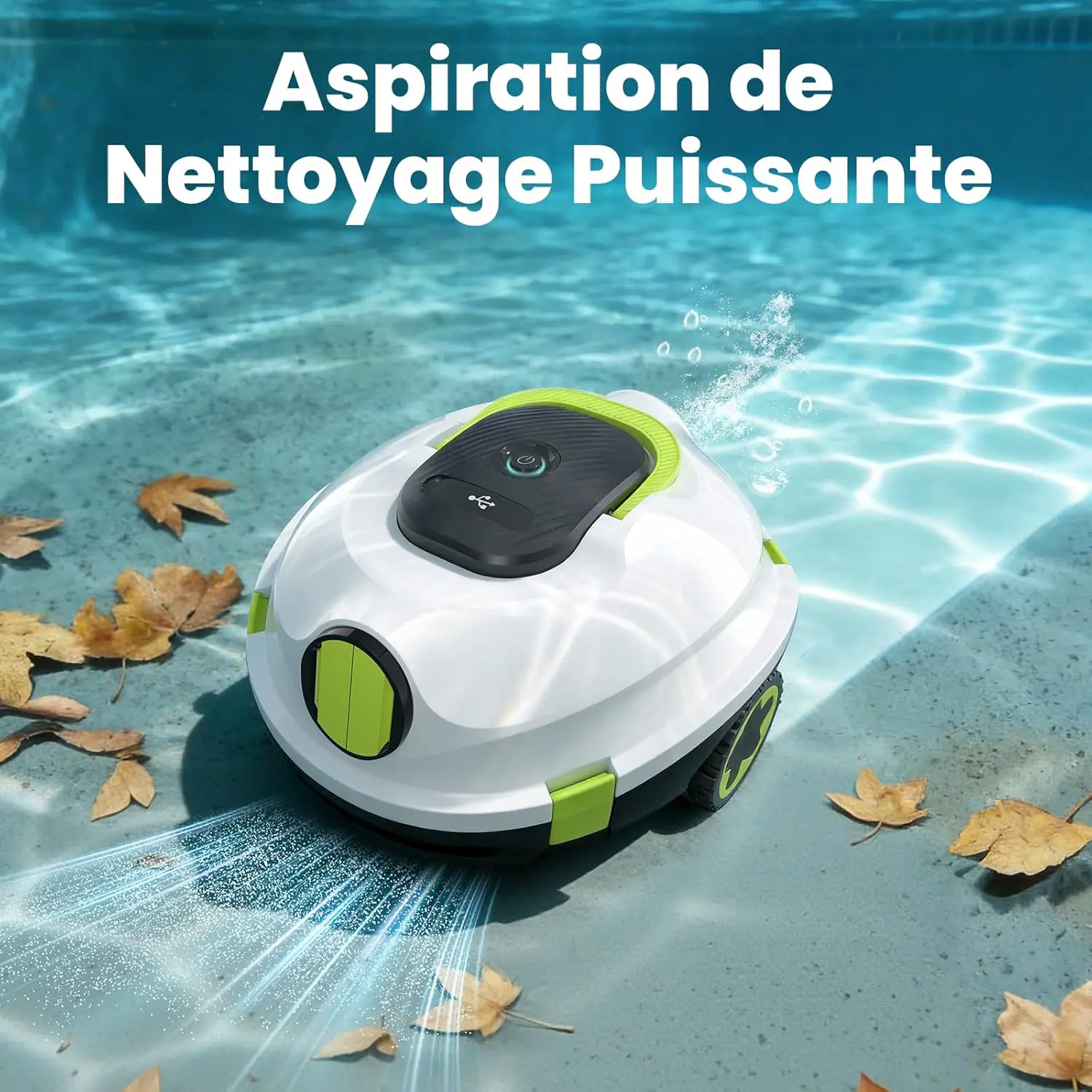 Robot piscine blanc 110 m² vue 2