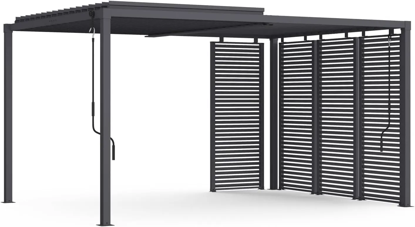 IDMarket - Pergola bioclimatique Lames orientables Acier 3x4 M avec