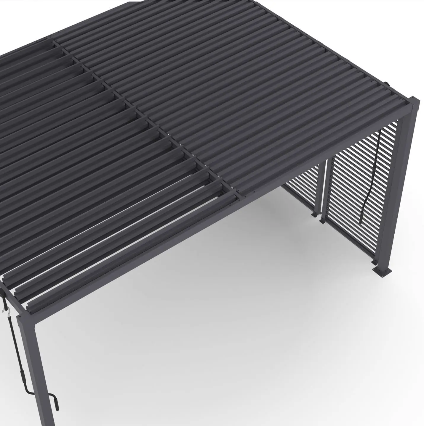 Pergola en acier gris 8 x 8 cm vue 3