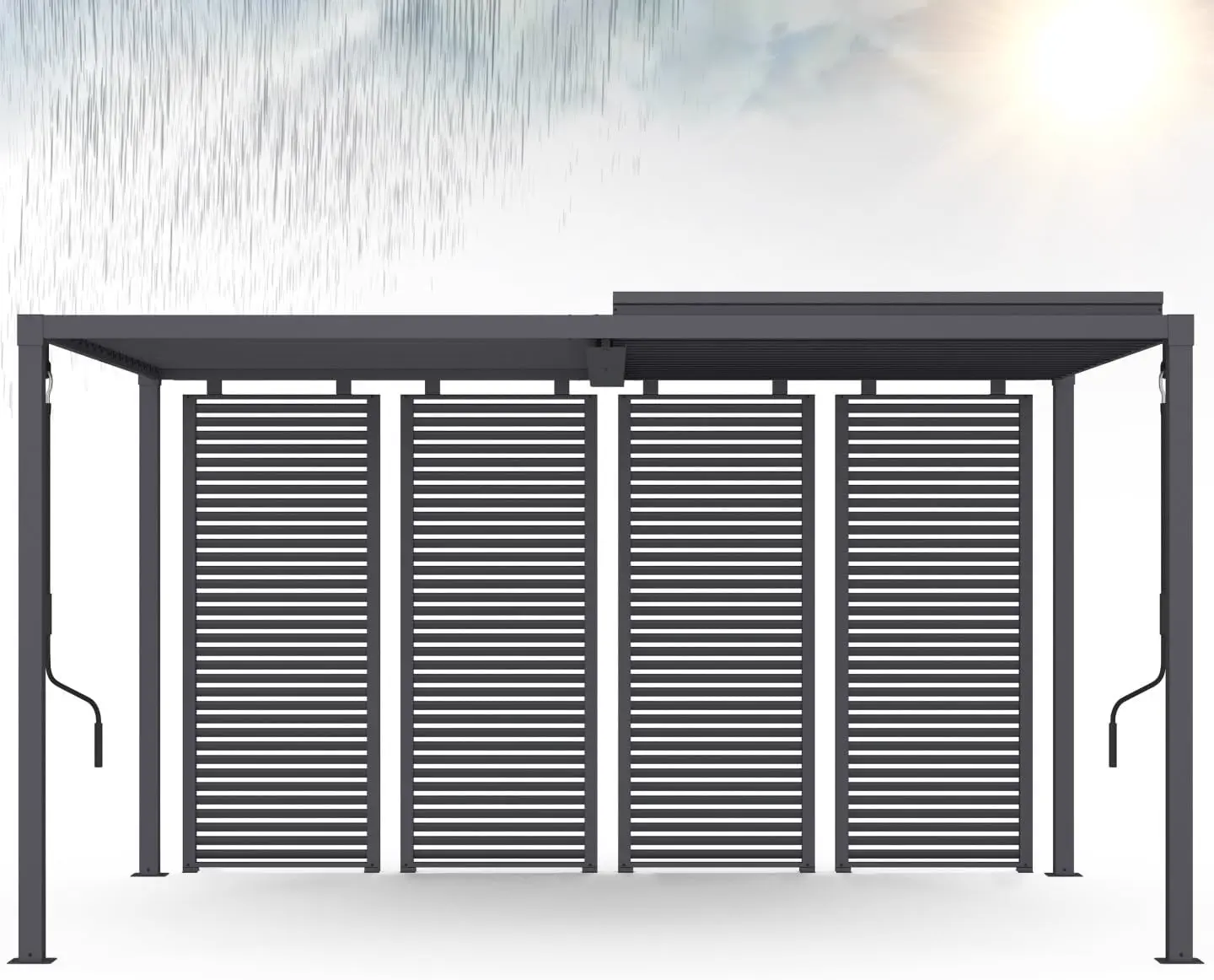 Pergola en acier gris 8 x 8 cm vue 7