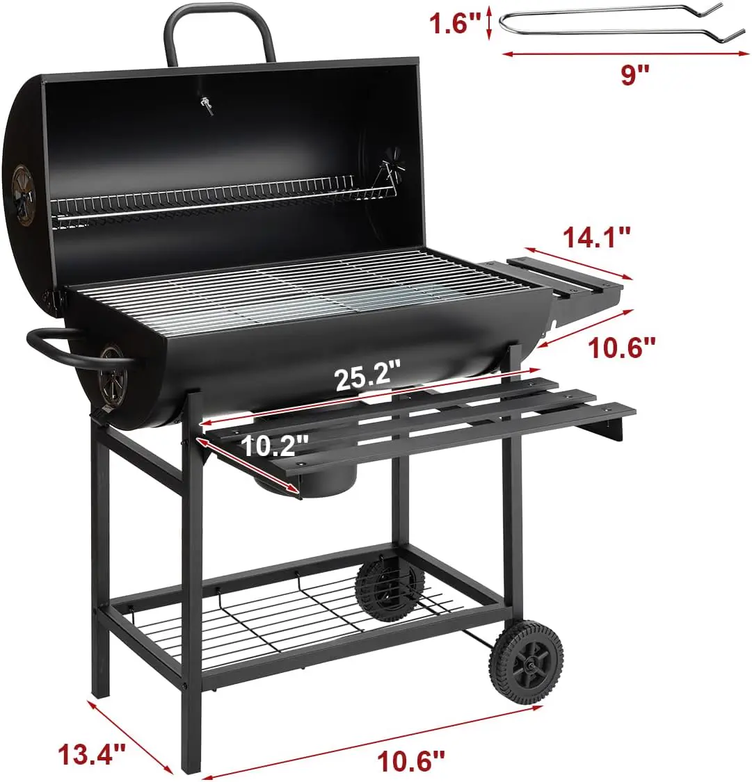 Barbecue à charbon en acier 70 × 35 cm vue 4