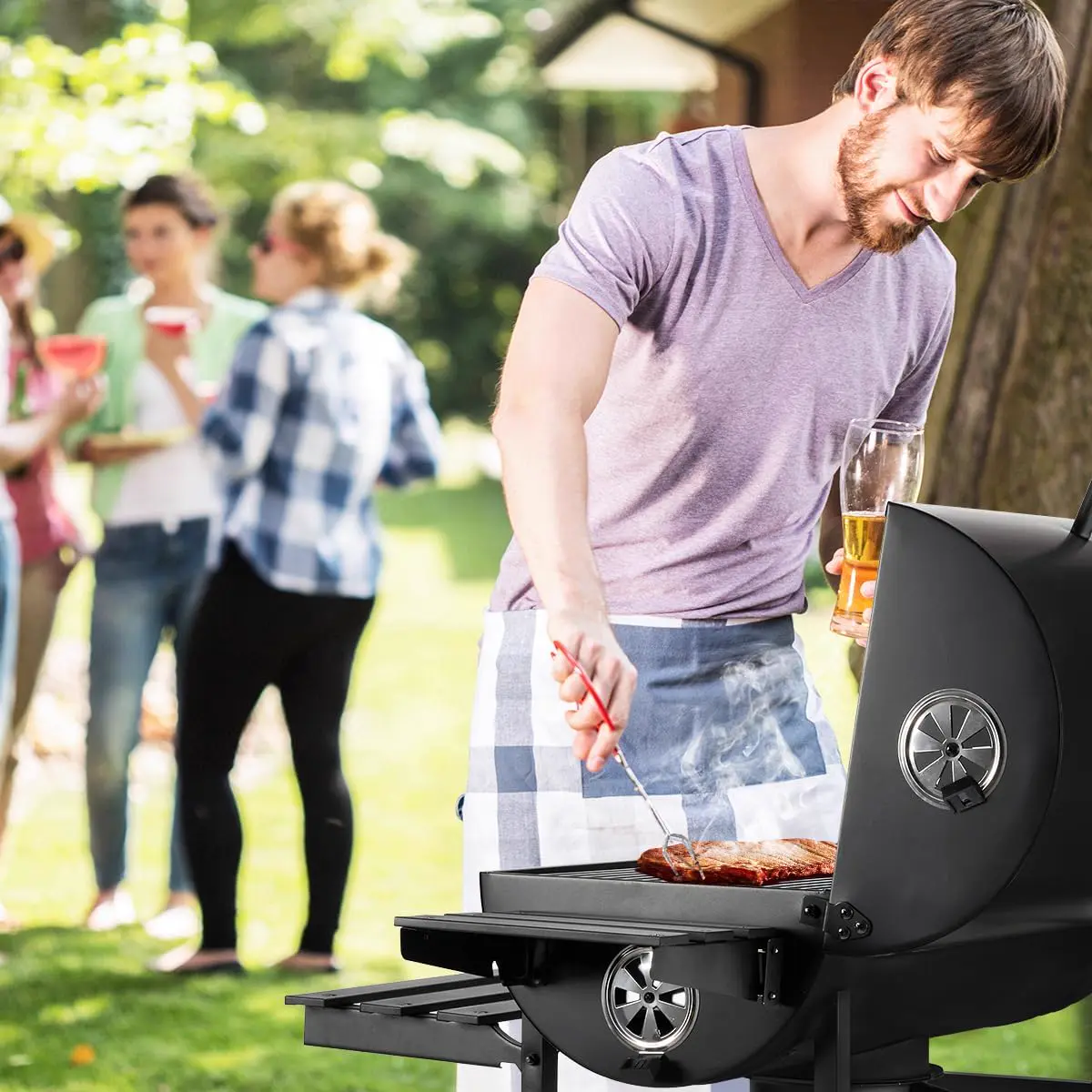 Barbecue à charbon en acier 70 × 35 cm vue 6