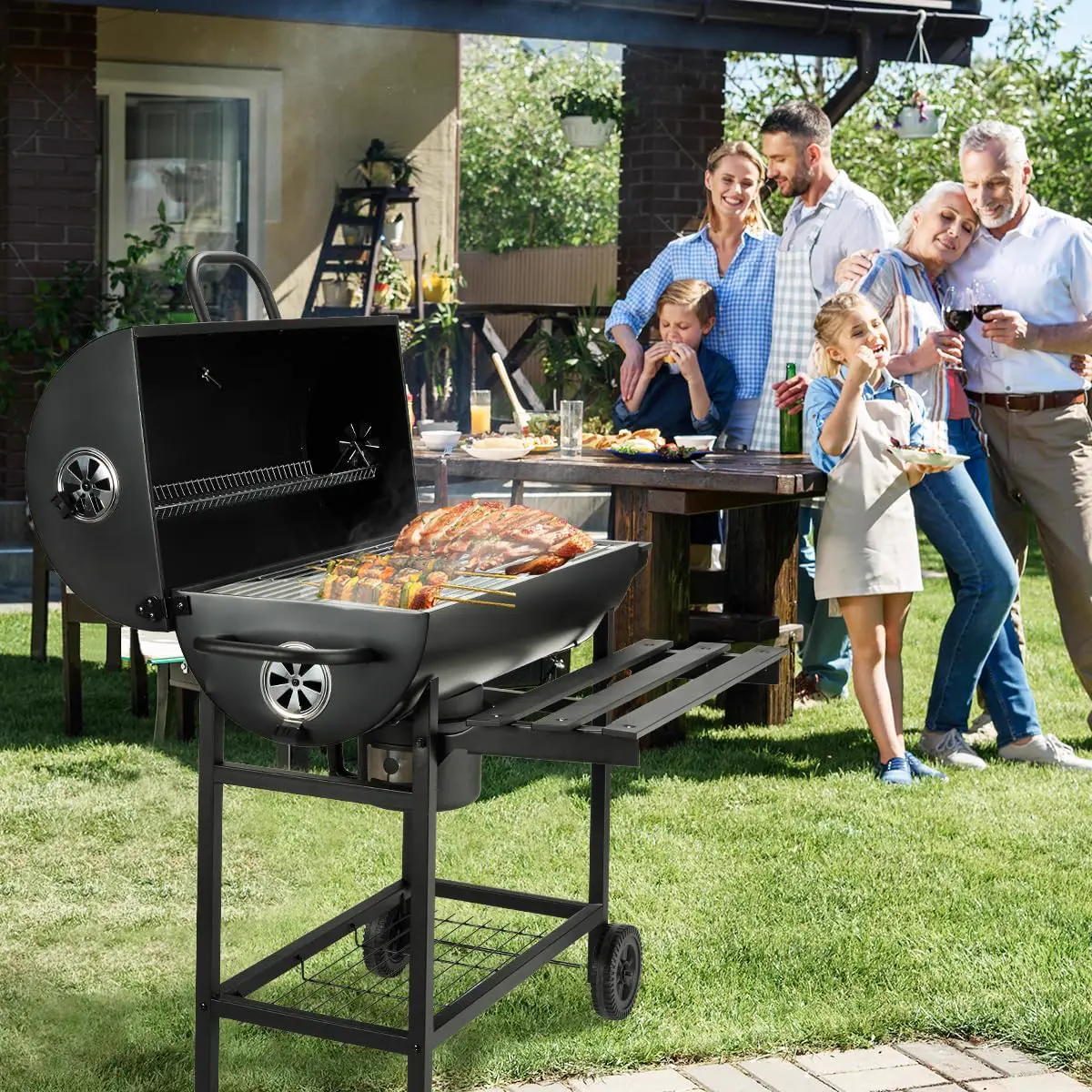 Barbecue à charbon en acier 70 × 35 cm vue 7