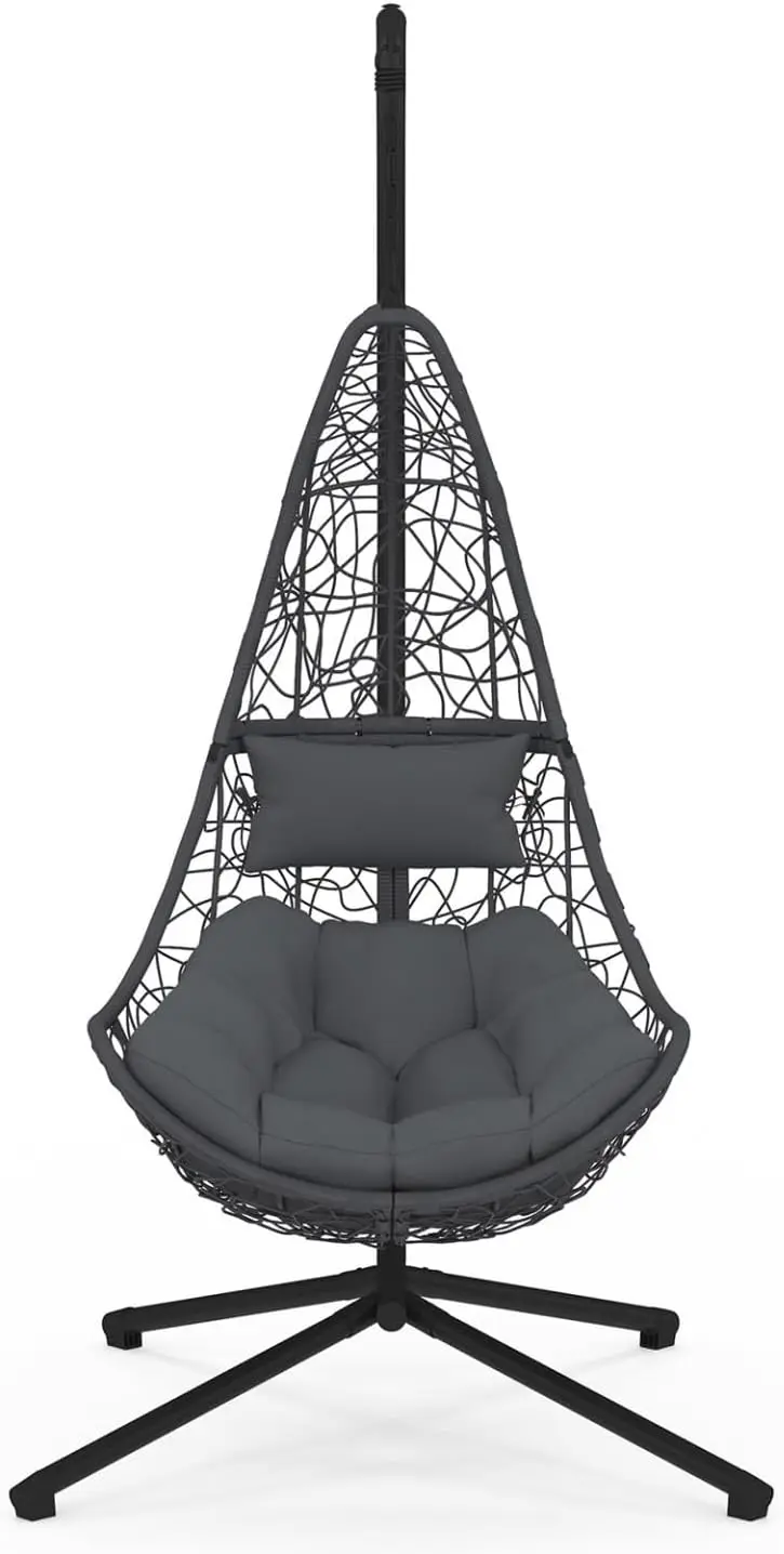 Fauteuils suspendus en acier gris vue 5