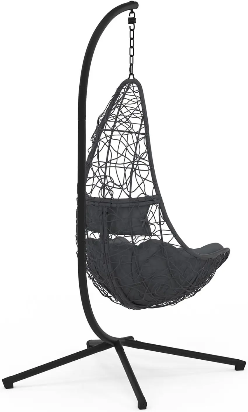 Fauteuils suspendus en acier gris vue 6