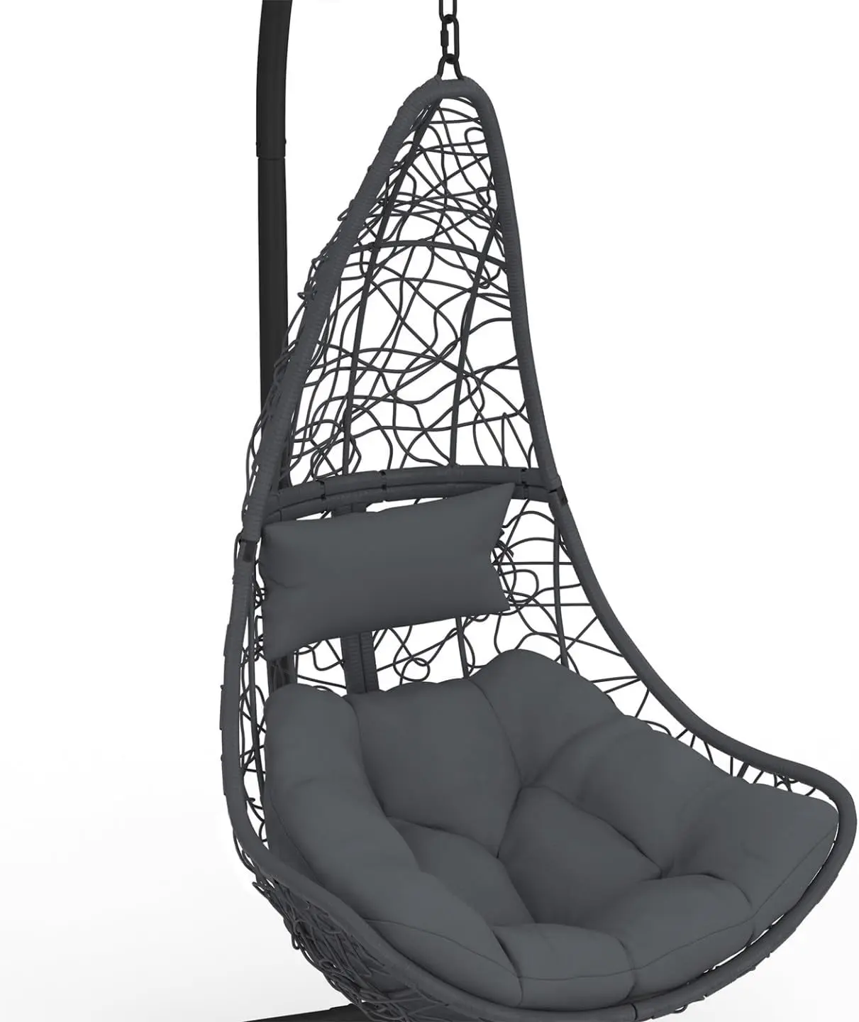 Fauteuils suspendus en acier gris vue 7