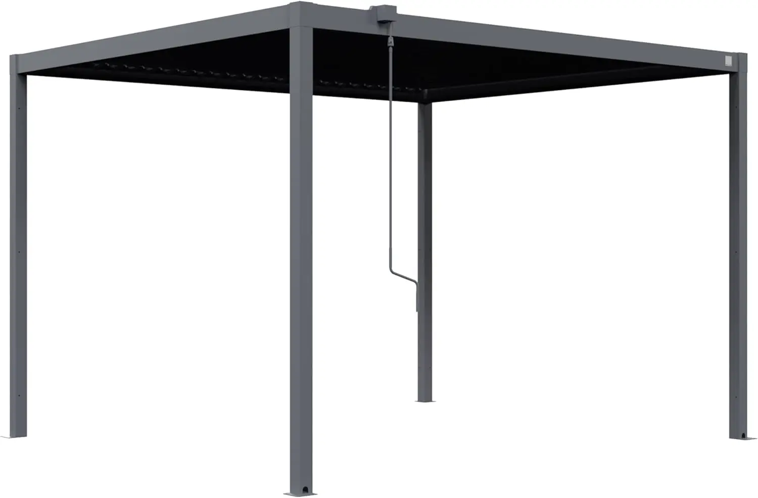 Pergola en acier anthracite 3x3,5 m vue 3
