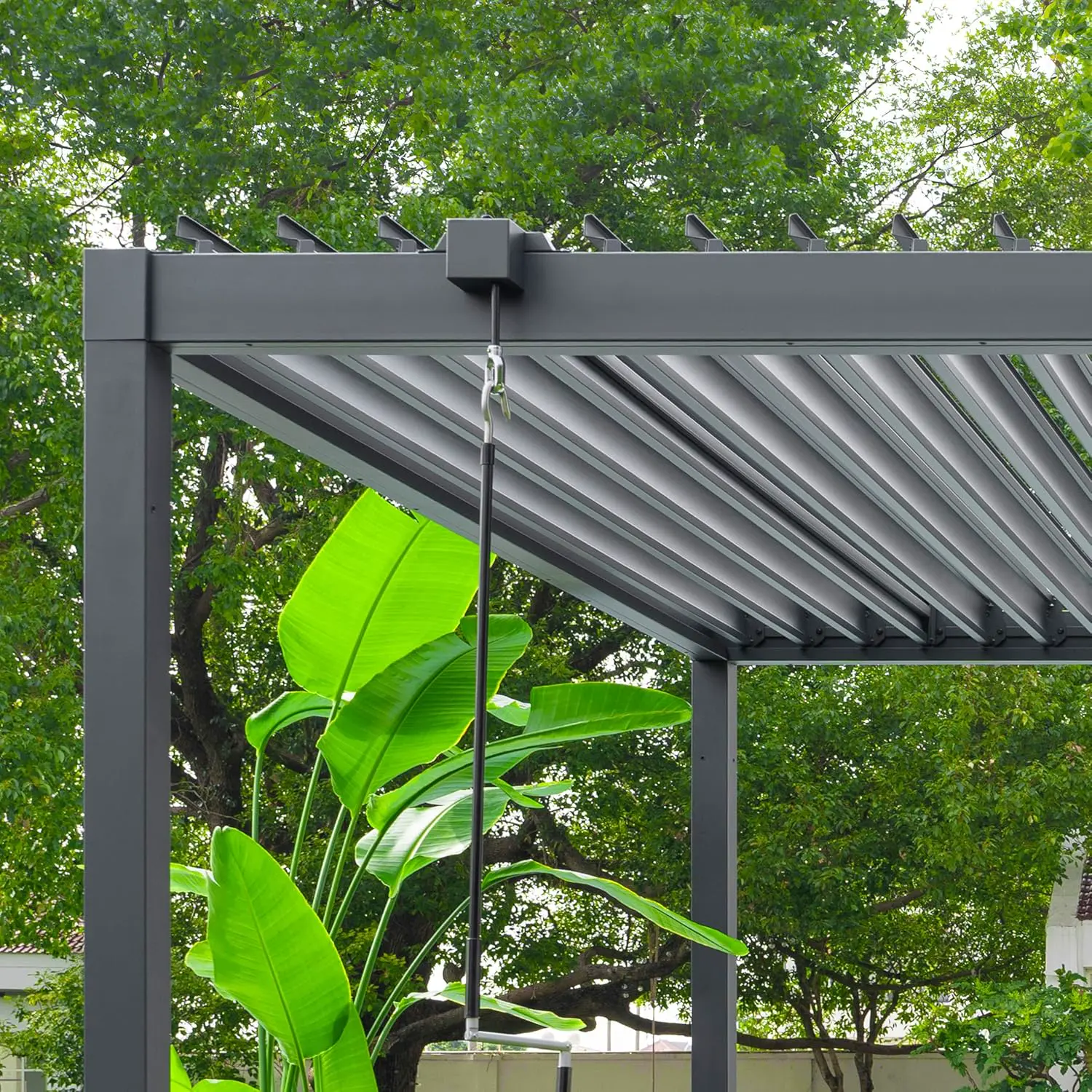 Pergola en acier anthracite 3x3,5 m vue 6