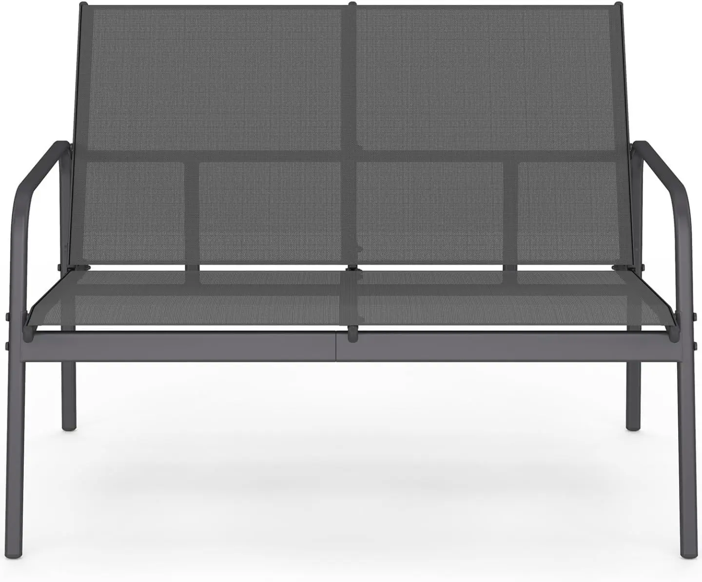 Salon de jardin 4 places en acier gris 105 x 64 vue 3