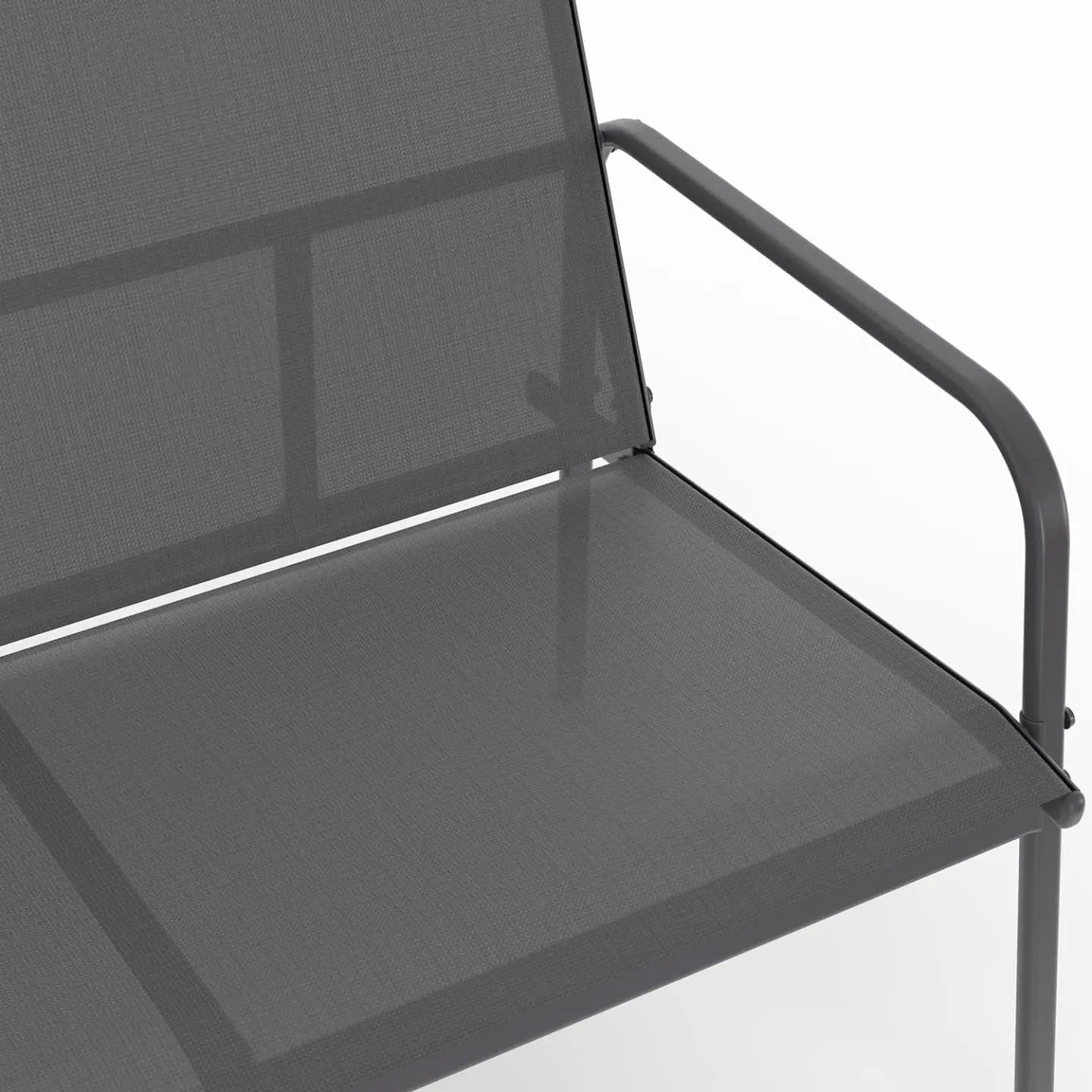 Salon de jardin 4 places en acier gris 105 x 64 vue 6