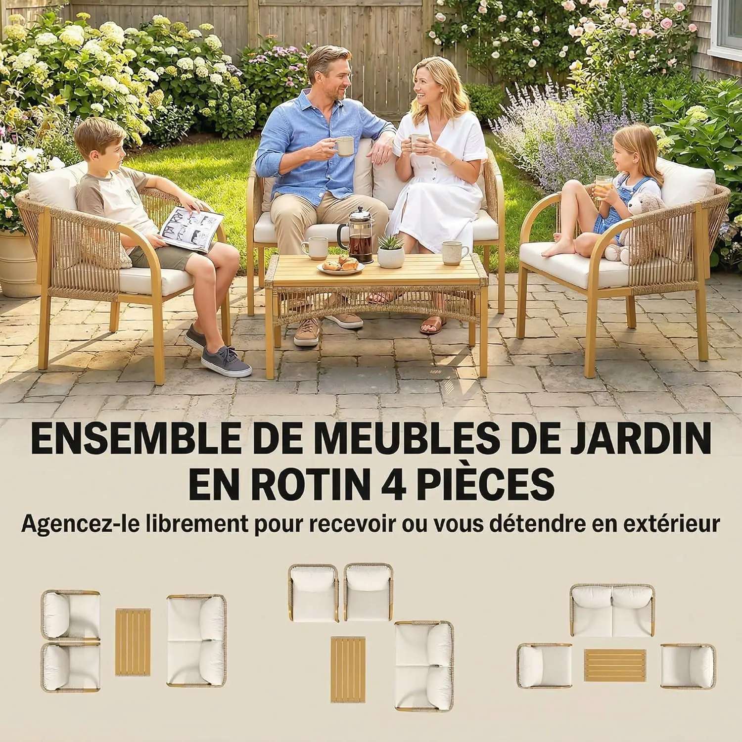 Salon de jardin en résine vue 3